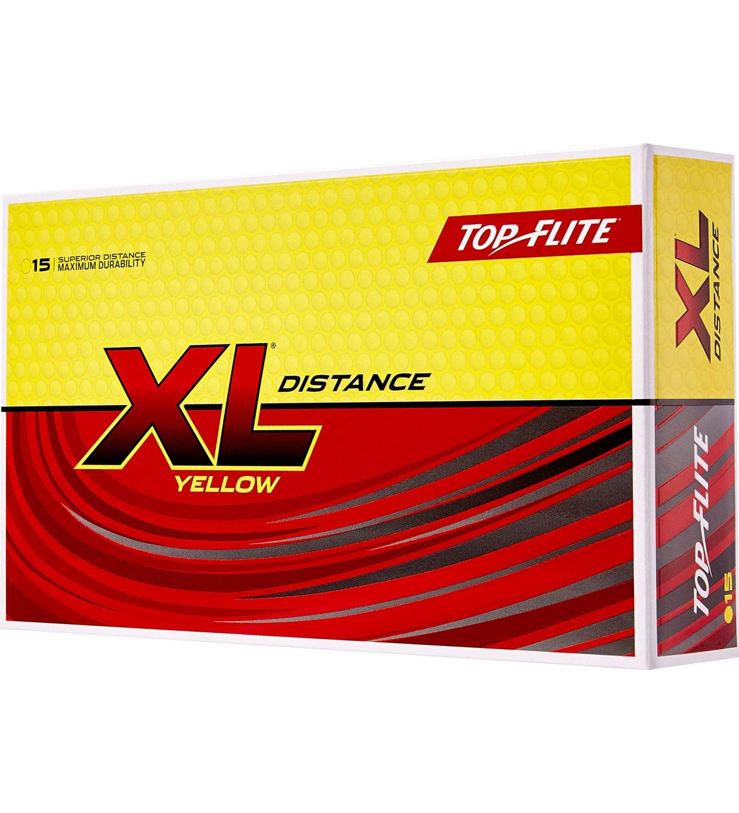Top Flite 2019 XL Distance Yellow Golf Balls  15 Pack