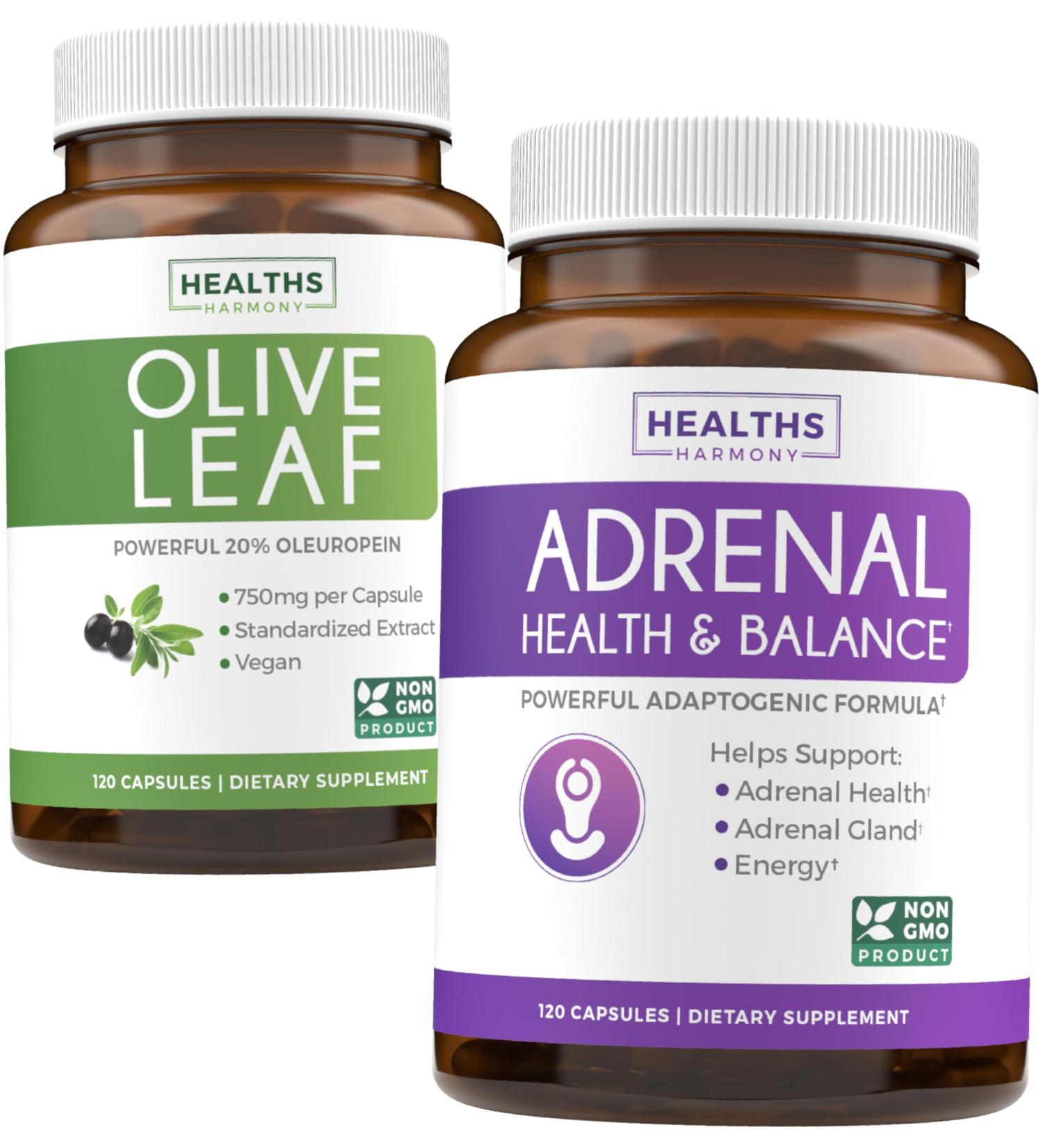 Olive Leaf Extract & Adrenal Support (4-Month Supply) Zen & Vigor Bundle of Olive Leaf Extract (120 Capsules) Super Strength & Adrenal Support (120 Capules) Powerful Adrenal Support - Maintain Balance - Buy Online on GoSupps.com