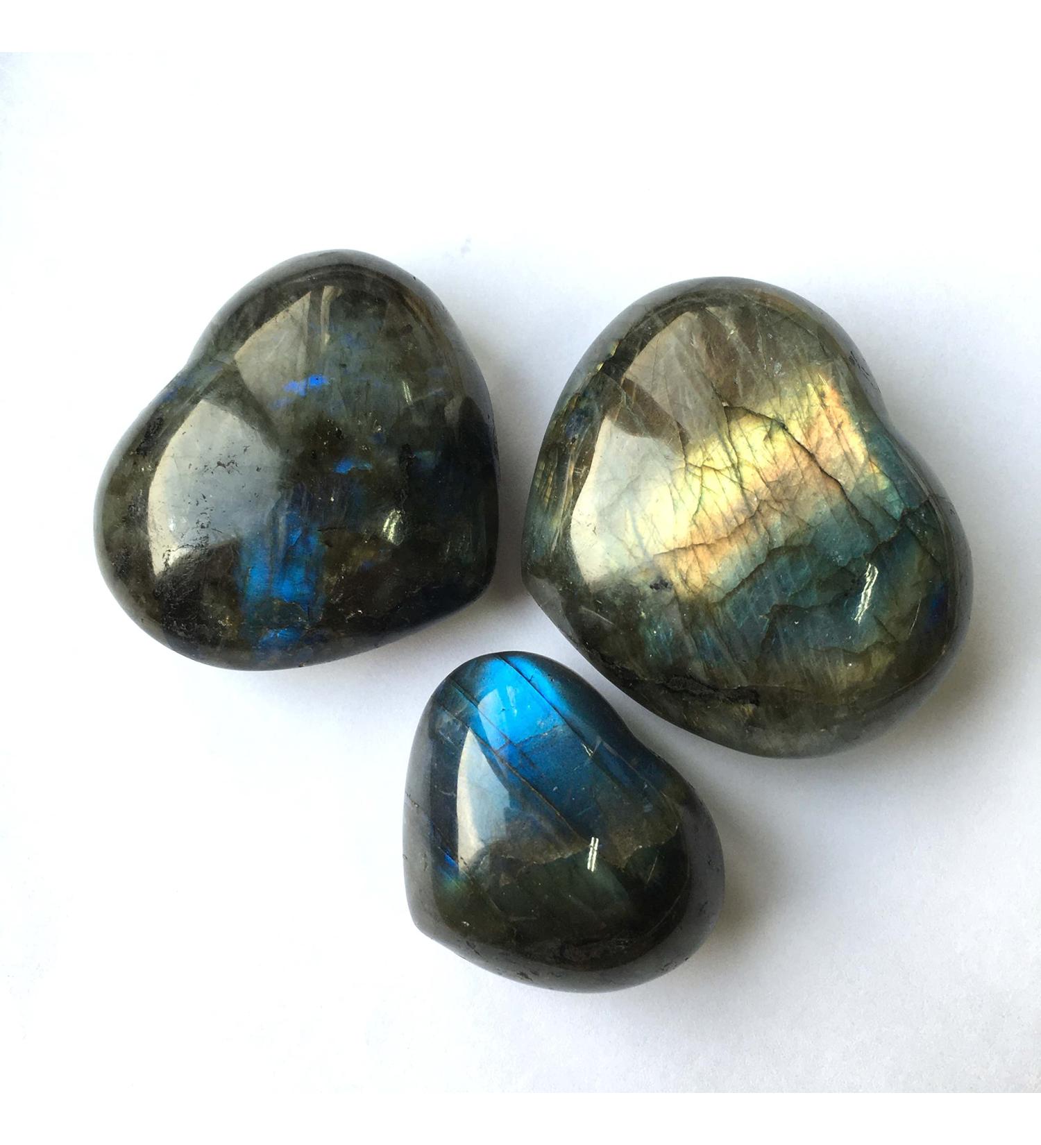 Aura Labradorite HeartCarving Crystal Stone for Decoration NaturalReiki Decoration dingchi Stone Mineral Specimen (Size : 50-60mm) - Buy Online on GoSupps.com