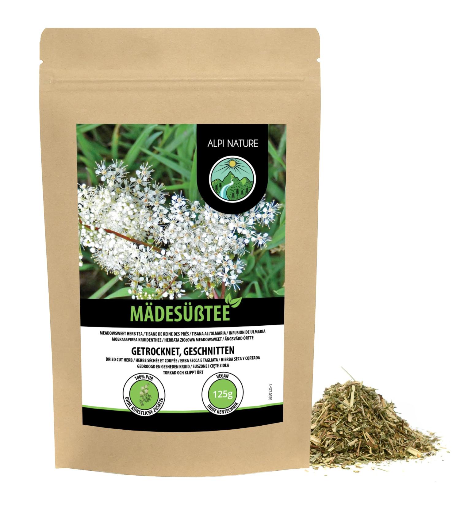  Alpi Nature Alpi Nature Reine des Pres Herbal Tea 125 g Dried and Cut Meadowsweet Herb Loose Tea - Buy Online on GoSupps.com
