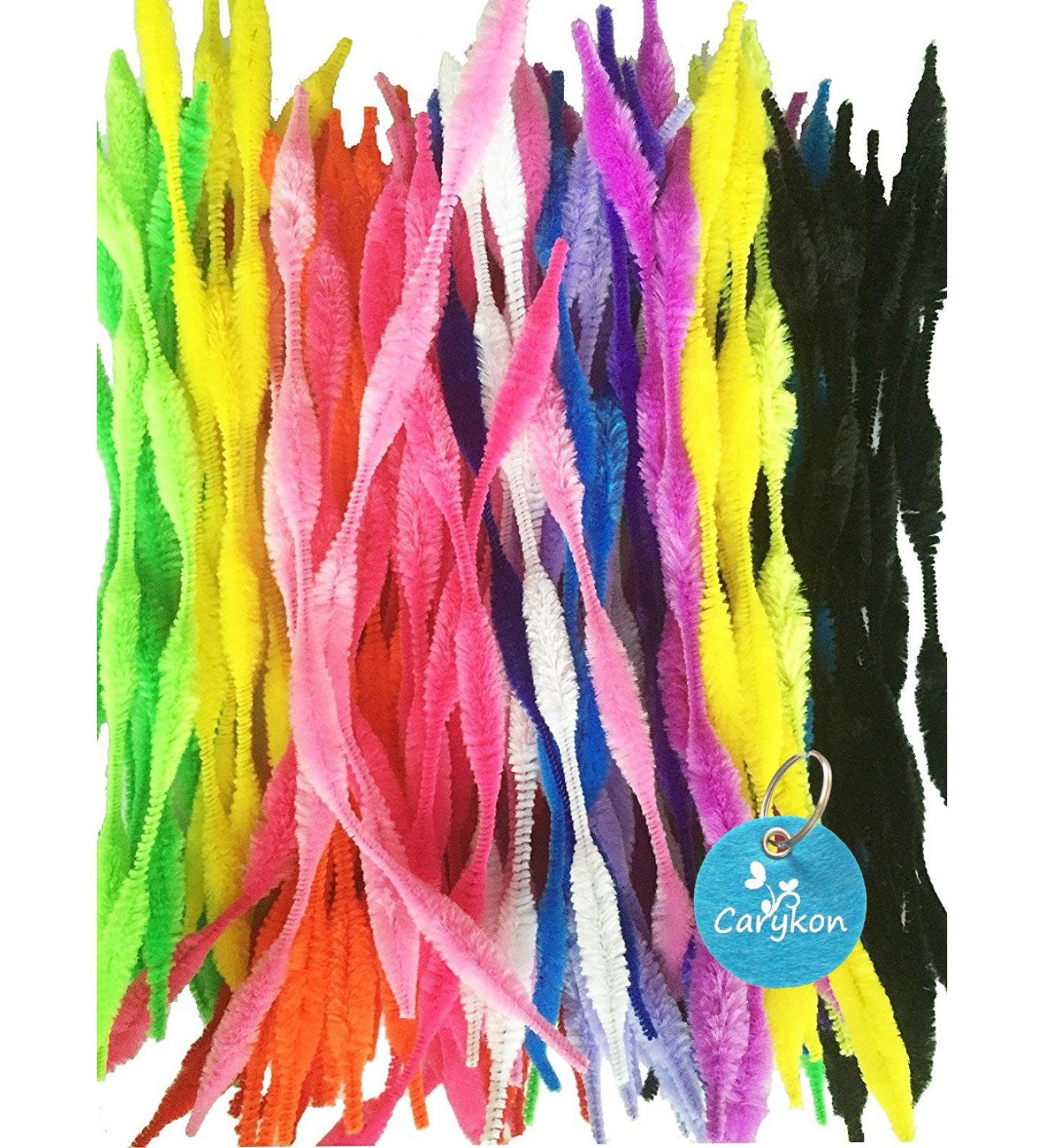 Caryko Fuzzy Bump Chenille Stems Pipe Cleaners Pack of 100 - Assorted Colors - Buy Online on GoSupps.com