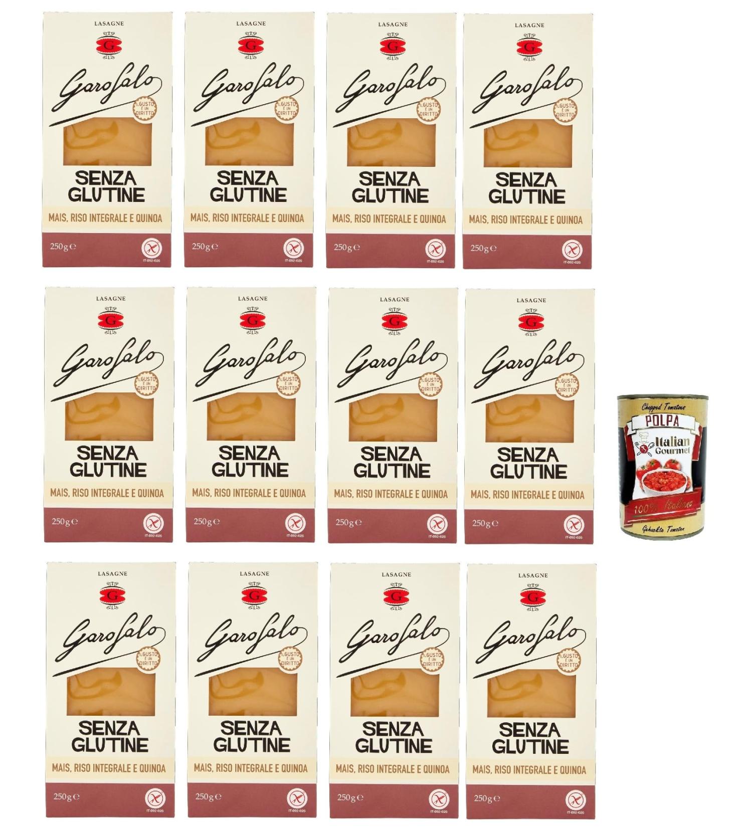  Italian Gourmet E.R. Garofalo Lasagna Pack of 12 gluten-free pasta 250g with corn brown rice and quinoa 400g - Buy Online on GoSupps.com