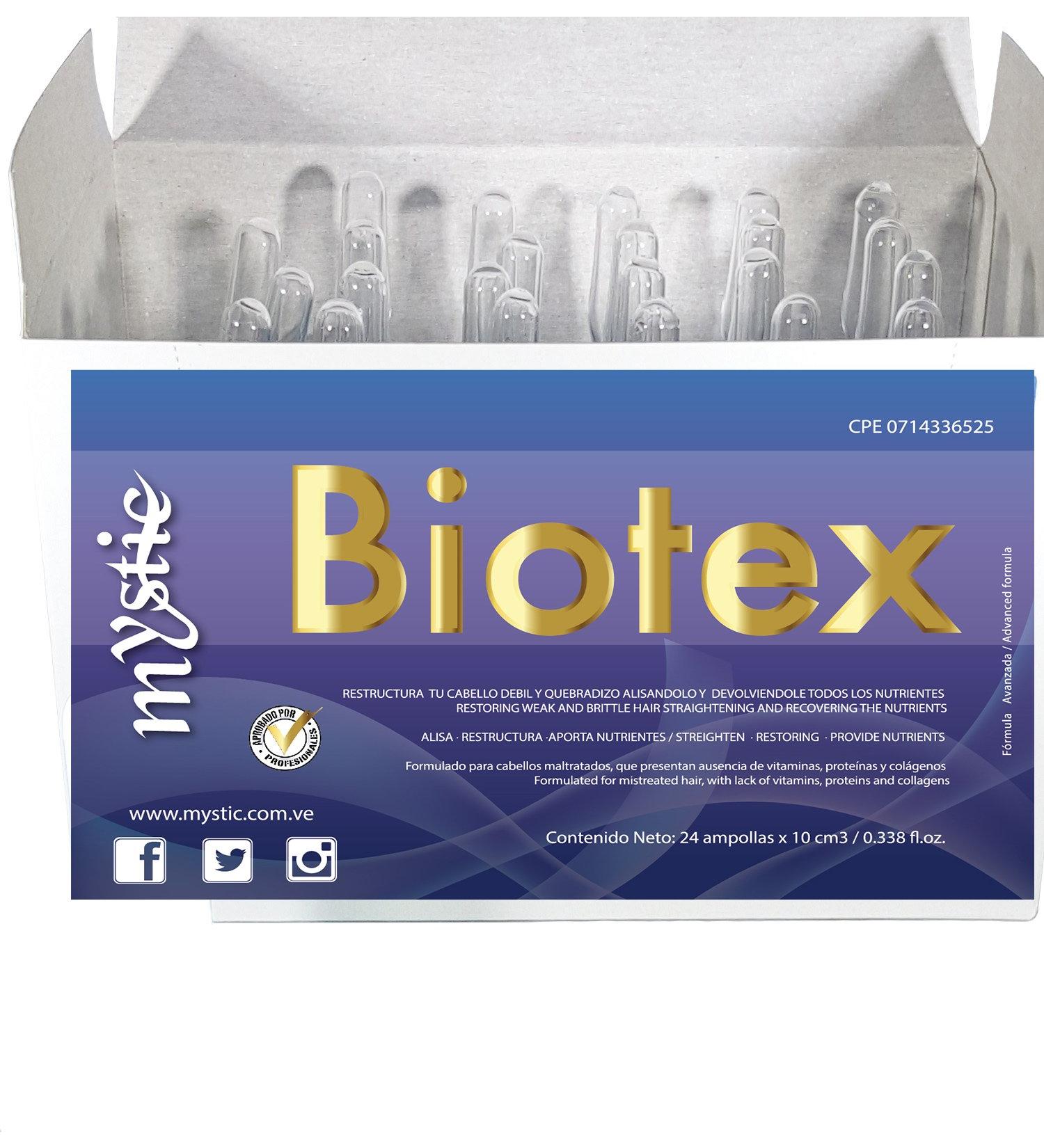 Buy Mystic Biotex Ampoule Anti-Frizz Hair Treatment - Repair & Restore Damaged Hair with Essential Nutrients & Vitamins - 24-Pack Hyaluronic & Amino Acid Formula - Buy Online on GoSupps.com