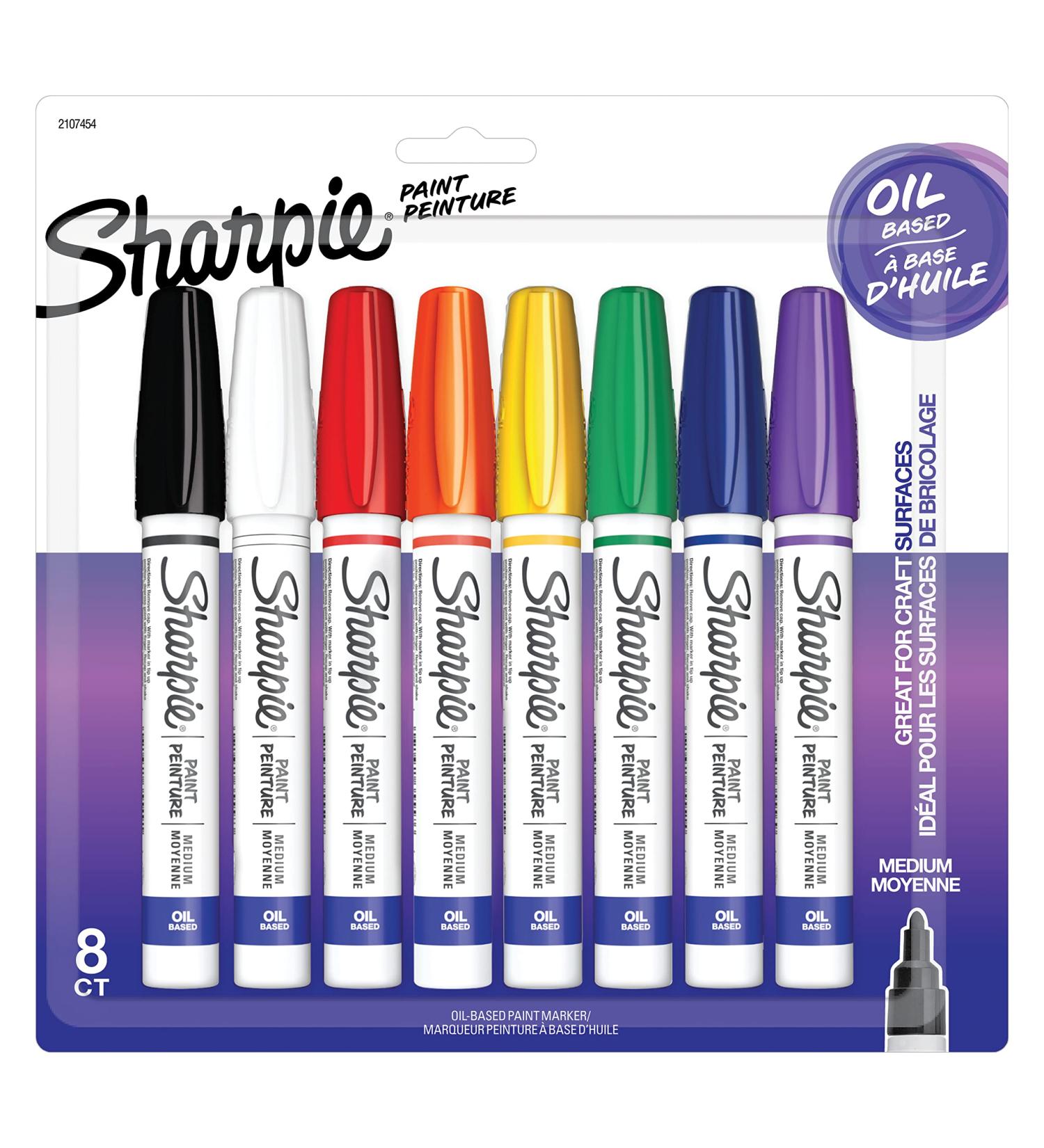 Sharpie Oil-Based Paint Markers Medium Point Assorted Colors 8 Count - Ideal for Rock Painting - Buy Online on GoSupps.com