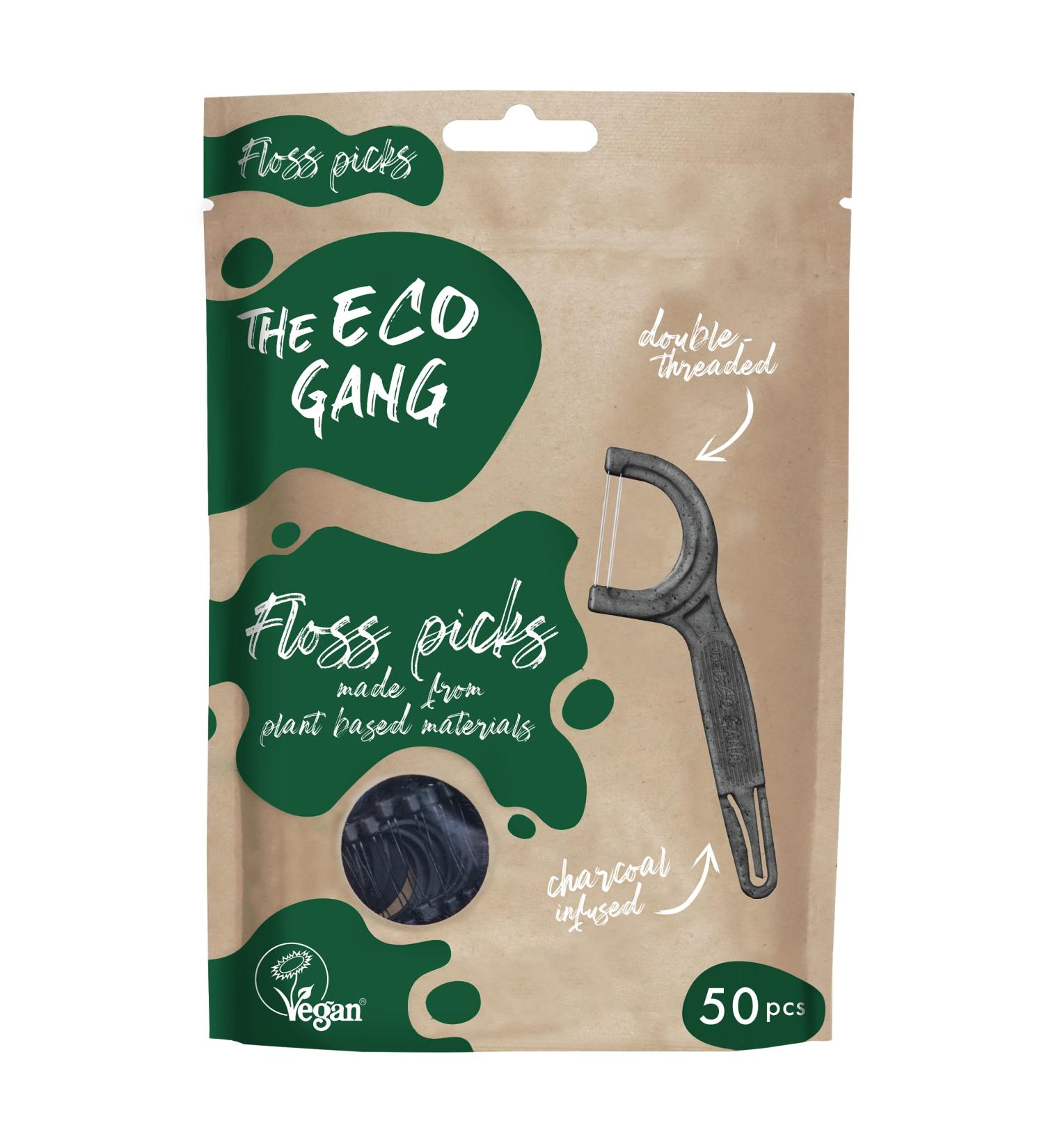Eco Gang Floss Picks Charcoal 50 pack