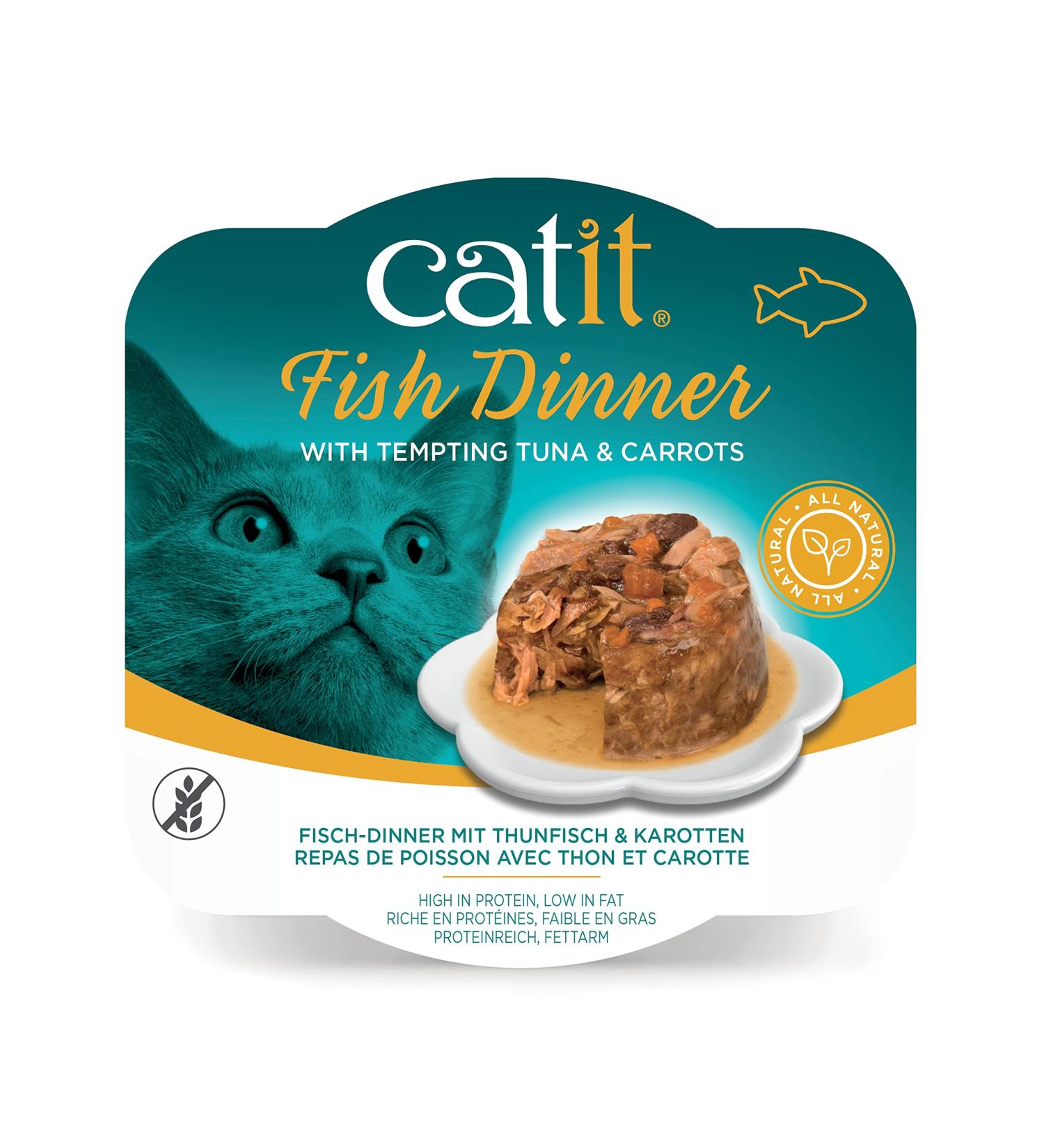 Catit Wet Cat Food Fish Dinner with Tuna & Carrot 80 g Pack of 6 Cat Food Wet Wet Cat Food Pate Canned Cat Food Car Food Pate Nourriture Pour Chat - Buy Online on GoSupps.com