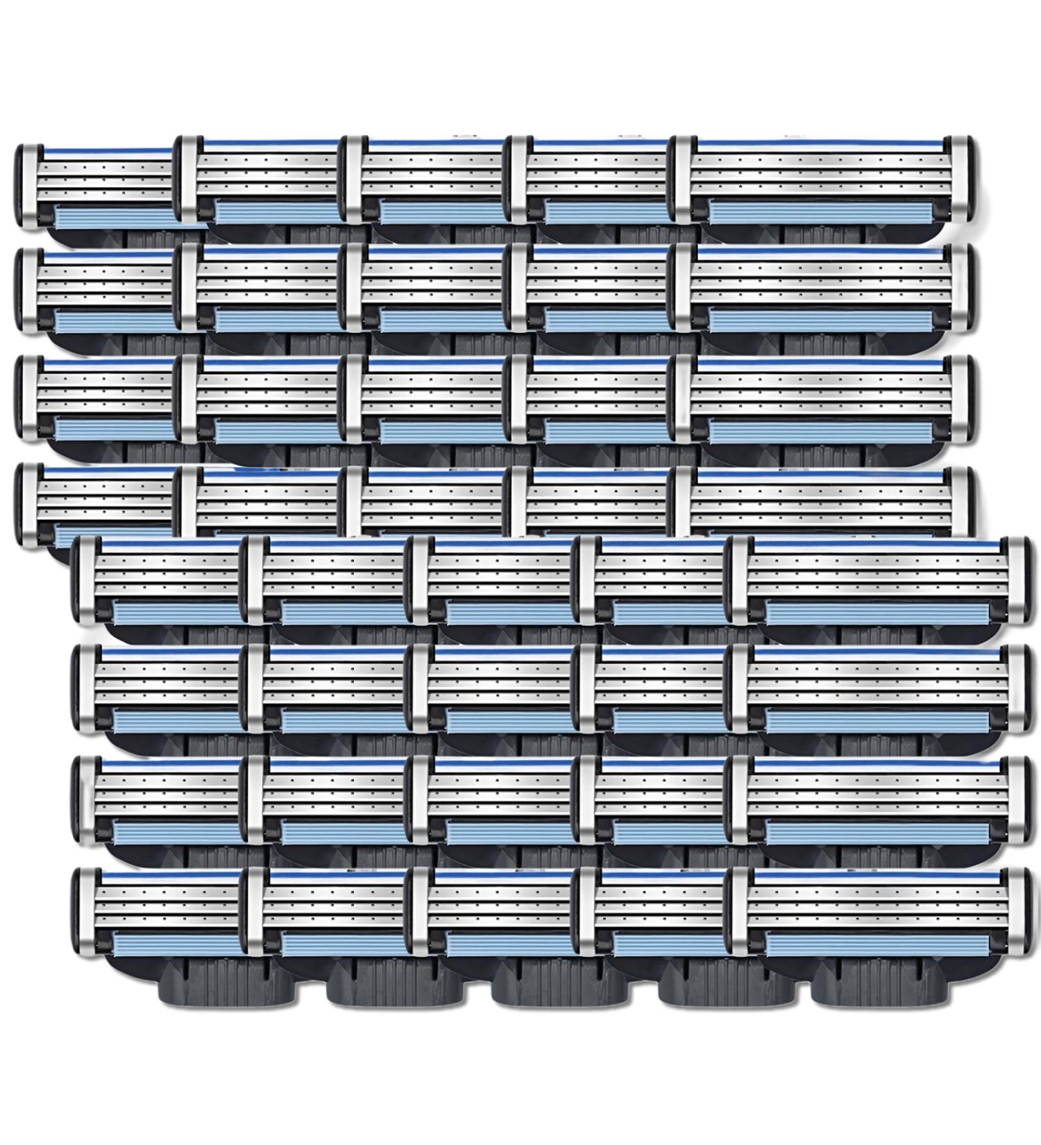 40 Men's Razor Blades - Triple Steel Replacement Blades for Manual Razors | Premium Shaving Supplies - Buy Online on GoSupps.com