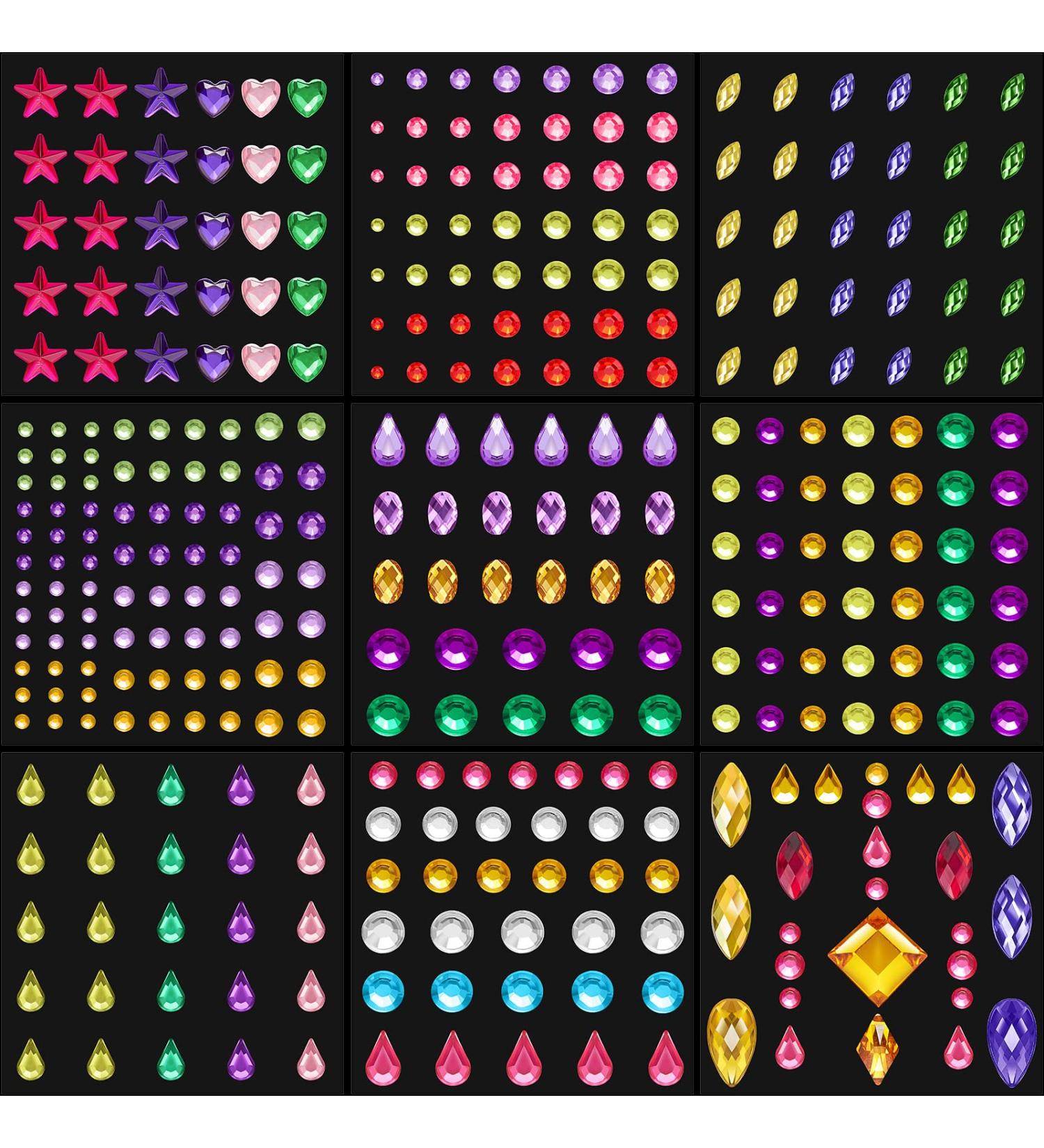 9 Sheets Self-Adhesive Eye Body Face Gems - Rhinestone Stickers for Festival Makeup & Nail Art | Rainbow Crystal Jewels - Buy Online on GoSupps.com