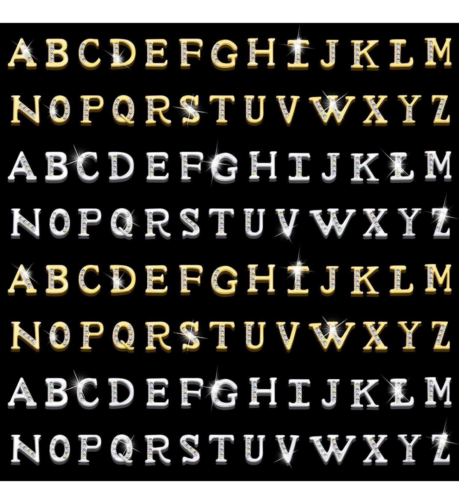 104pcs Rhinestone Letters Nail Studs - Gold & Silver 3D Alphabet Charms for DIY Manicure & Nail Art - Women's Jewelry Making Crafts - Buy Online on GoSupps.com