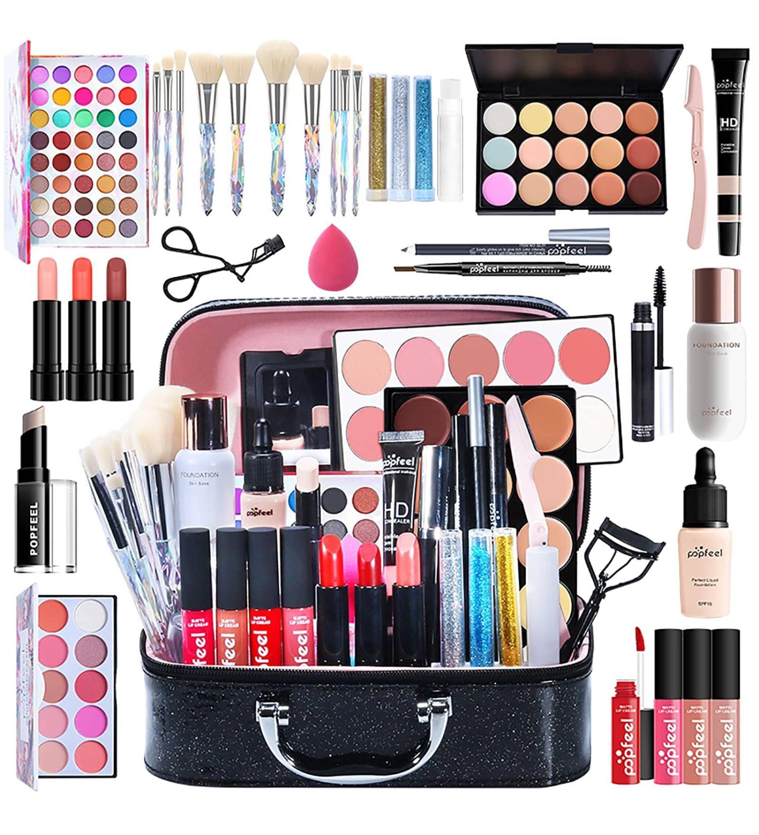 Shop Bexdug 35-Part Holiday Make-Up Gift Set | High-Pigmented Multi-Purpose Beauty Palette & Gift Bag for Women - Perfect Complete Make-Up Set - Buy Online on GoSupps.com