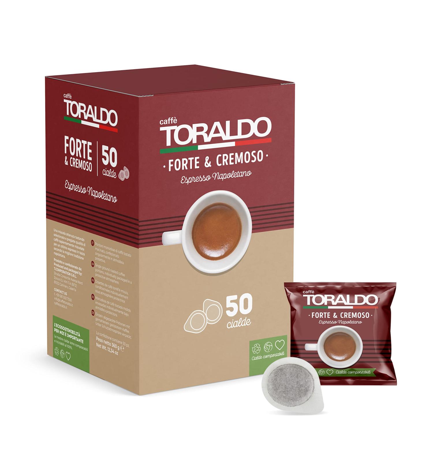 CAFFÈ TORALDO - STRONG & CREAMY BLEND - Box 50 DOSES ESE44 7.2g