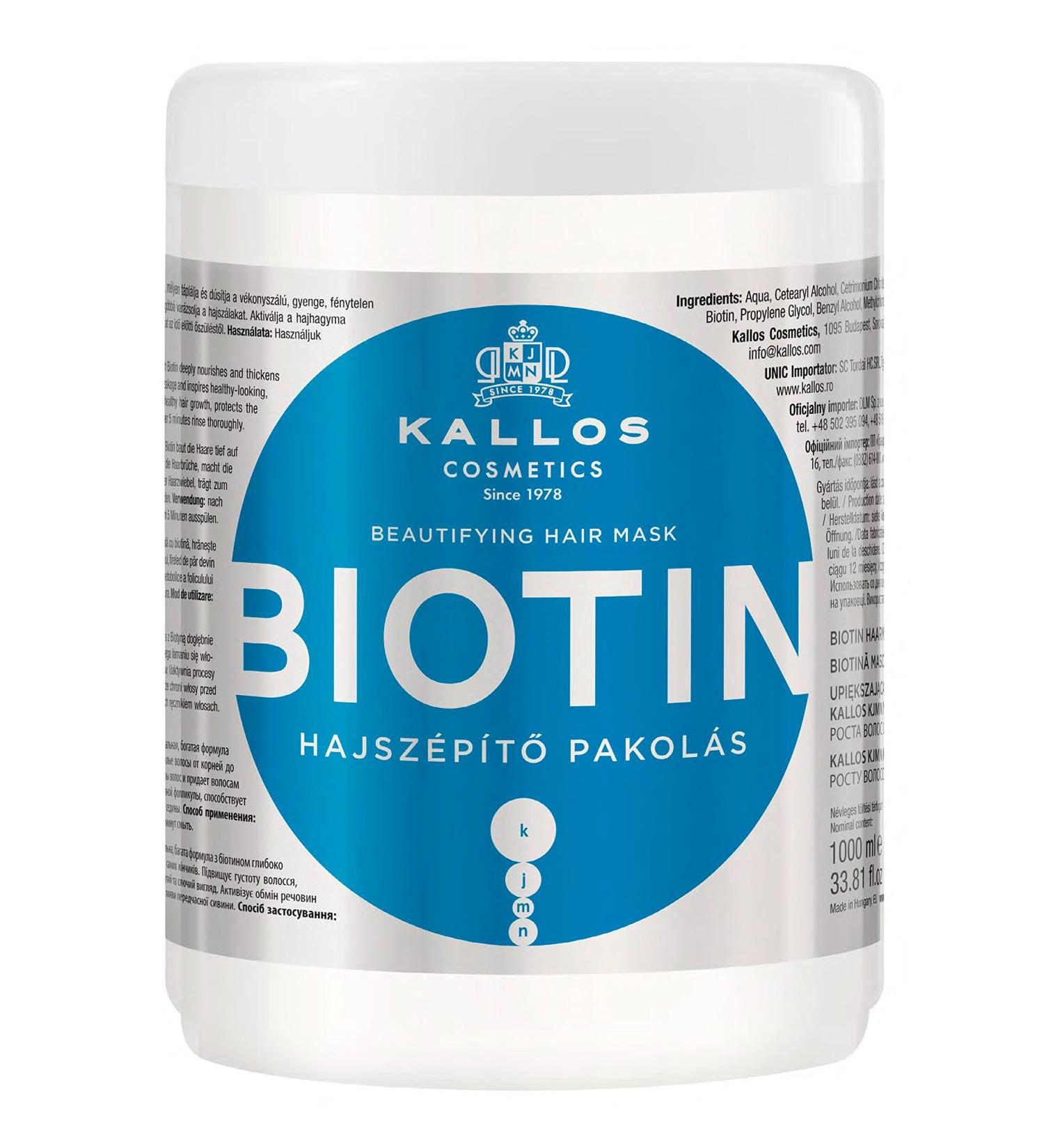 Kallos KJMN Biotin Hair Mask 1000 ml | Nourish & Strengthen Hair | International Shipping - Buy Online on GoSupps.com
