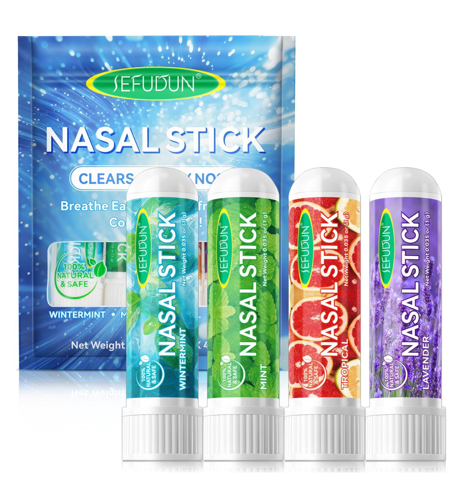 NIFEISHI Nasal Stick Boost Energy Set Nose Inhaler Stick Nasal Stick Inhaler for Daily Refreshment Natural Mint Nasal Sticks for Breathing 4pcs - Buy Online on GoSupps.com