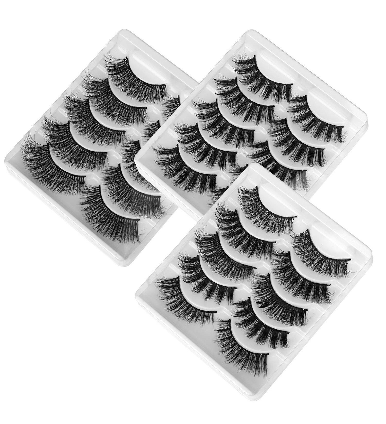 Buy 3D Natural Thick Long Artificial Eyelashes - 15 Pairs Handmade Eyelash Extensions for Makeup & Cosplay - Buy Online on GoSupps.com