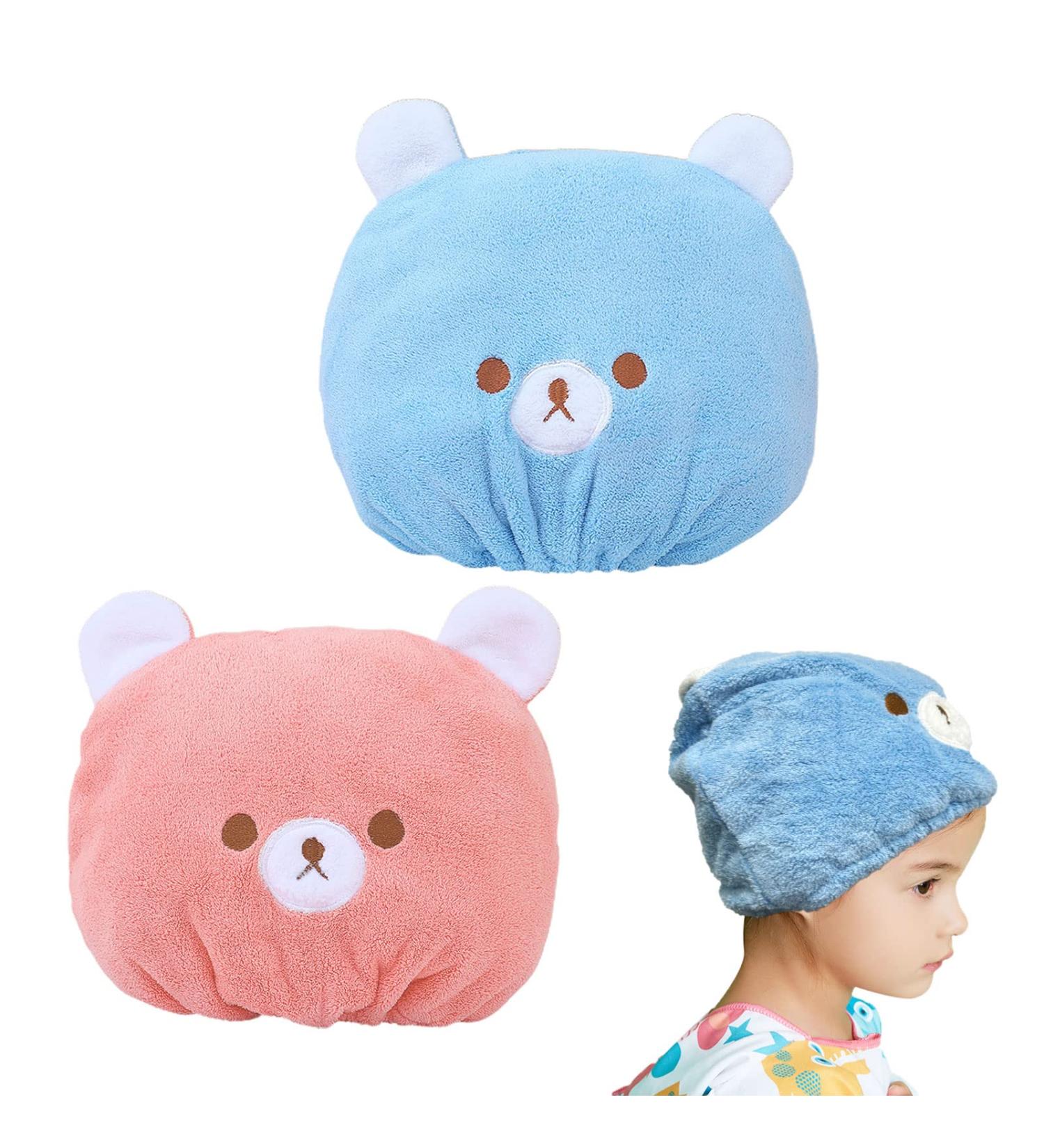 Buy Tshaoun 2-Piece Hair Turban Towel for Girls & Women - Microfiber Water-Absorbing Hair Wrap in Pink/Blue | Perfect for All Hair Types - Buy Online on GoSupps.com