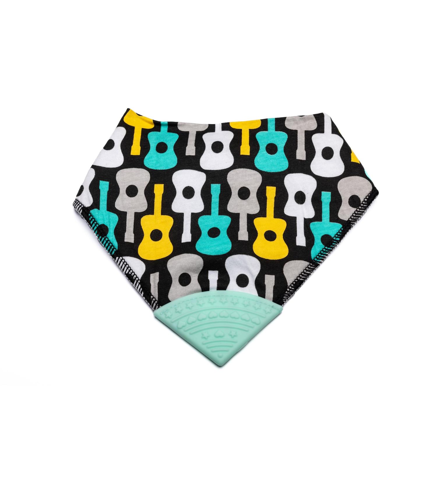 V&D HOME Baby and Toddler Dribble Bib with Teether | Teething Bibs for 0-18 Months | BPA & Phthalate Free | Guitar Bandana Bib - Buy Online on GoSupps.com