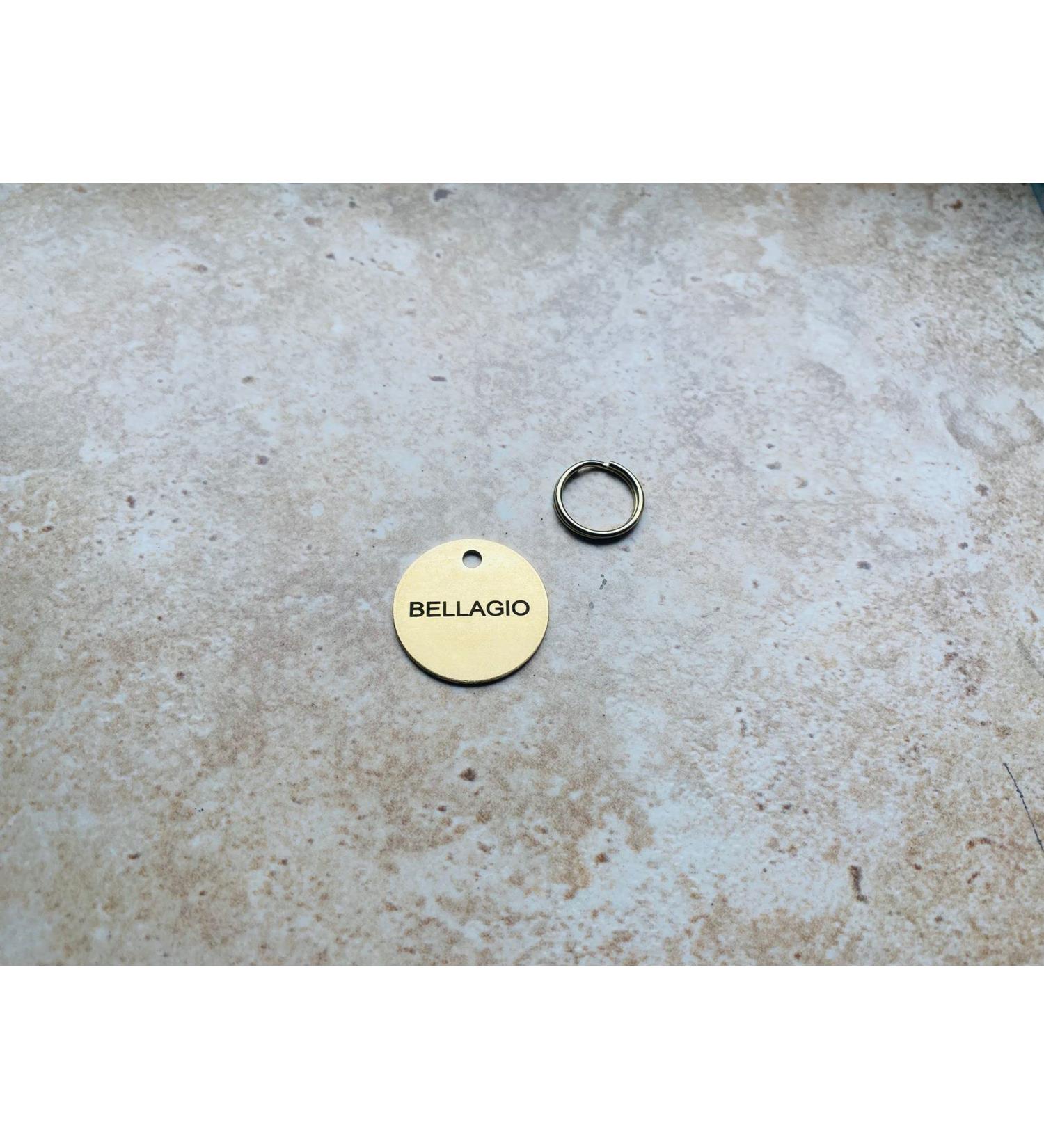 Engraved 32mm Round BRASS Pet Cat Dog Luggage ID Identity Tag Disc - FREE Personalised ENGRAVING Ring and POSTAGE - IN STOCK and SHIPPED by M&K Supplies - Buy Online on GoSupps.com