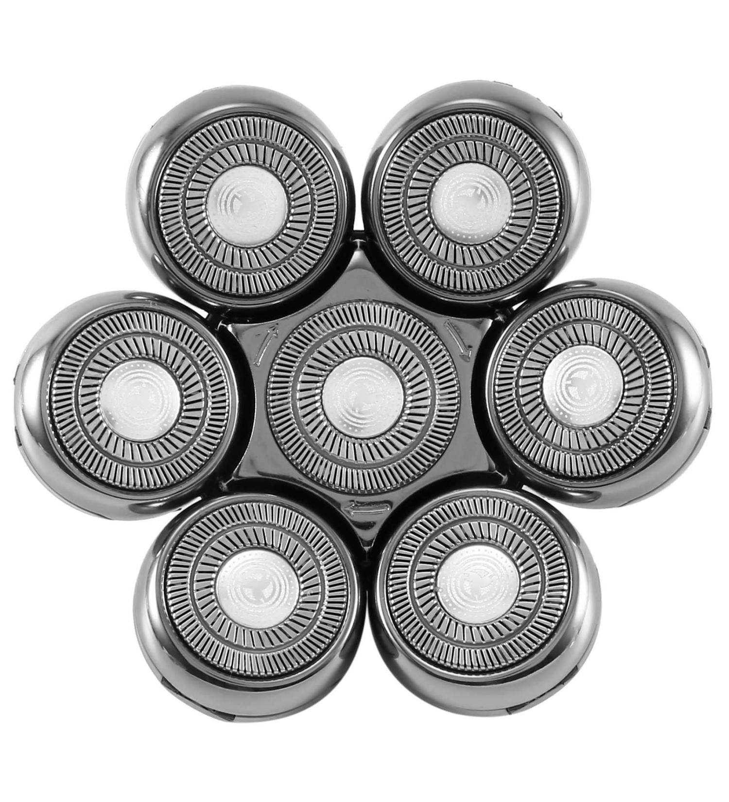 Eighosee Replacement Cutter Head For Electric Shaver For Men Beard Trimmer Wet and Dry 7D Floating Heads Blade Silver