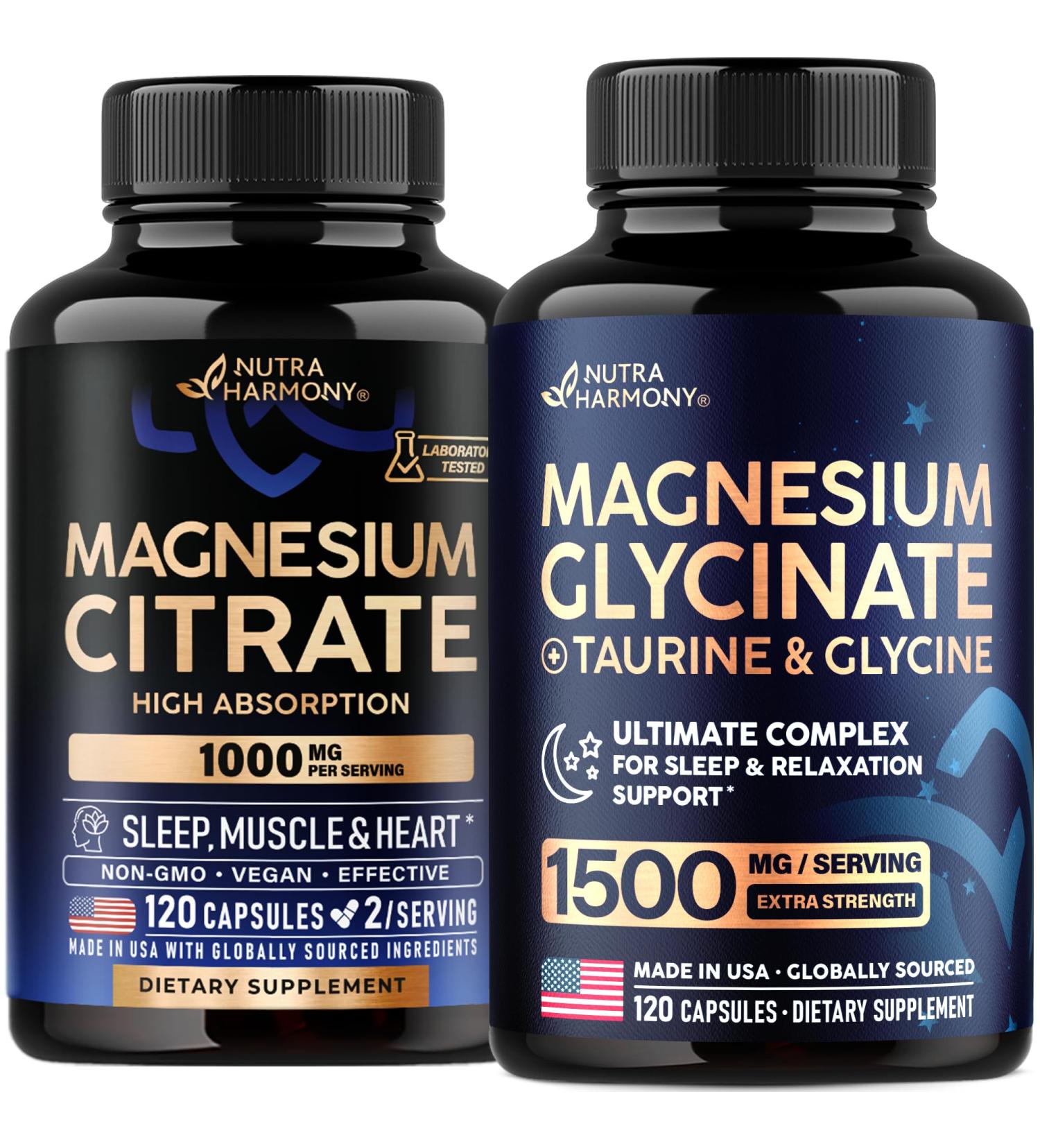 Magnesium Citrate & Magnesium Glycinate with Glycine Capsules
