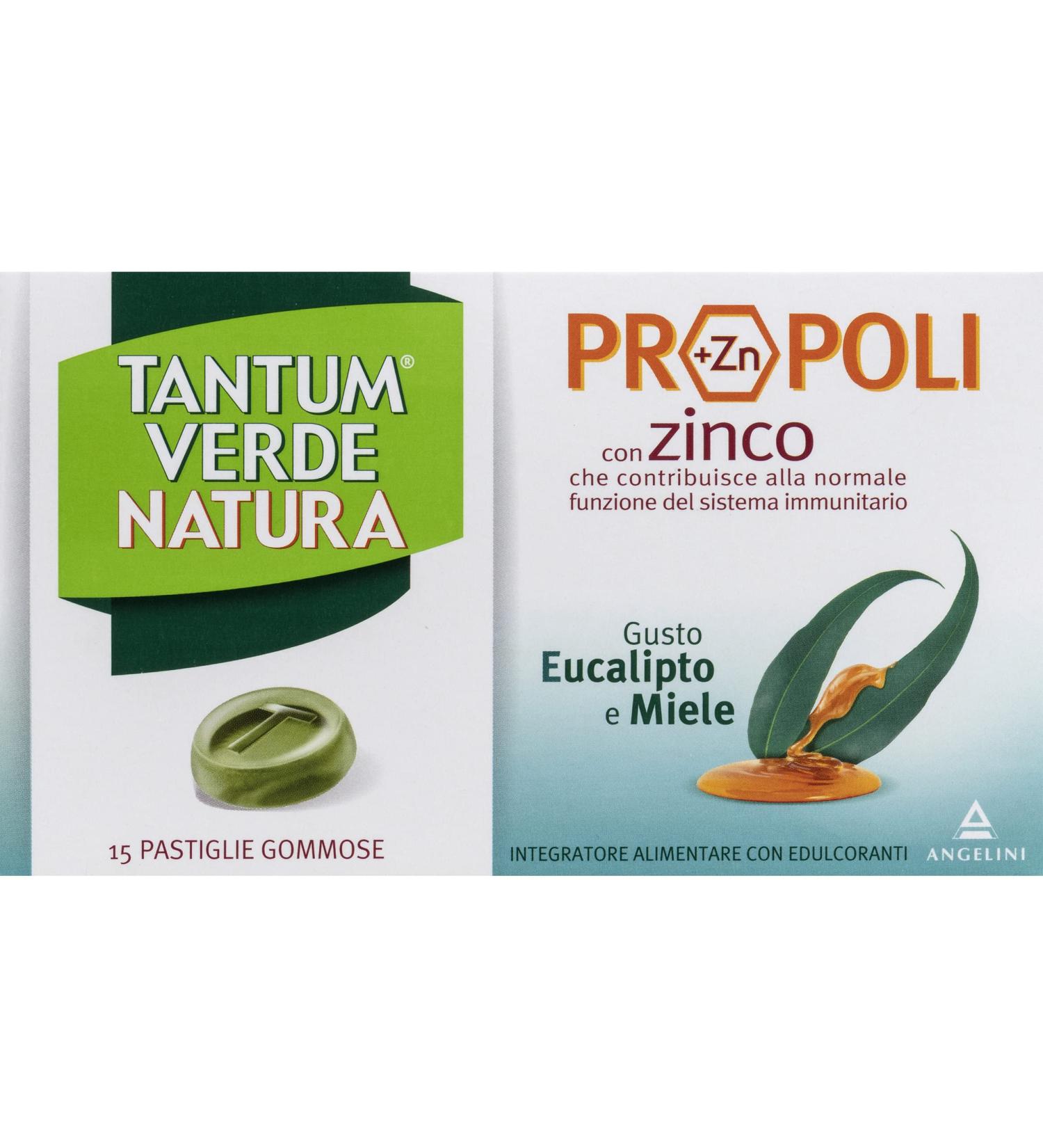  ANGELINI ANGELINI Tantum Verde Nature - 15 gummy pastilles Eucalyptus and Honey - Buy Online on GoSupps.com