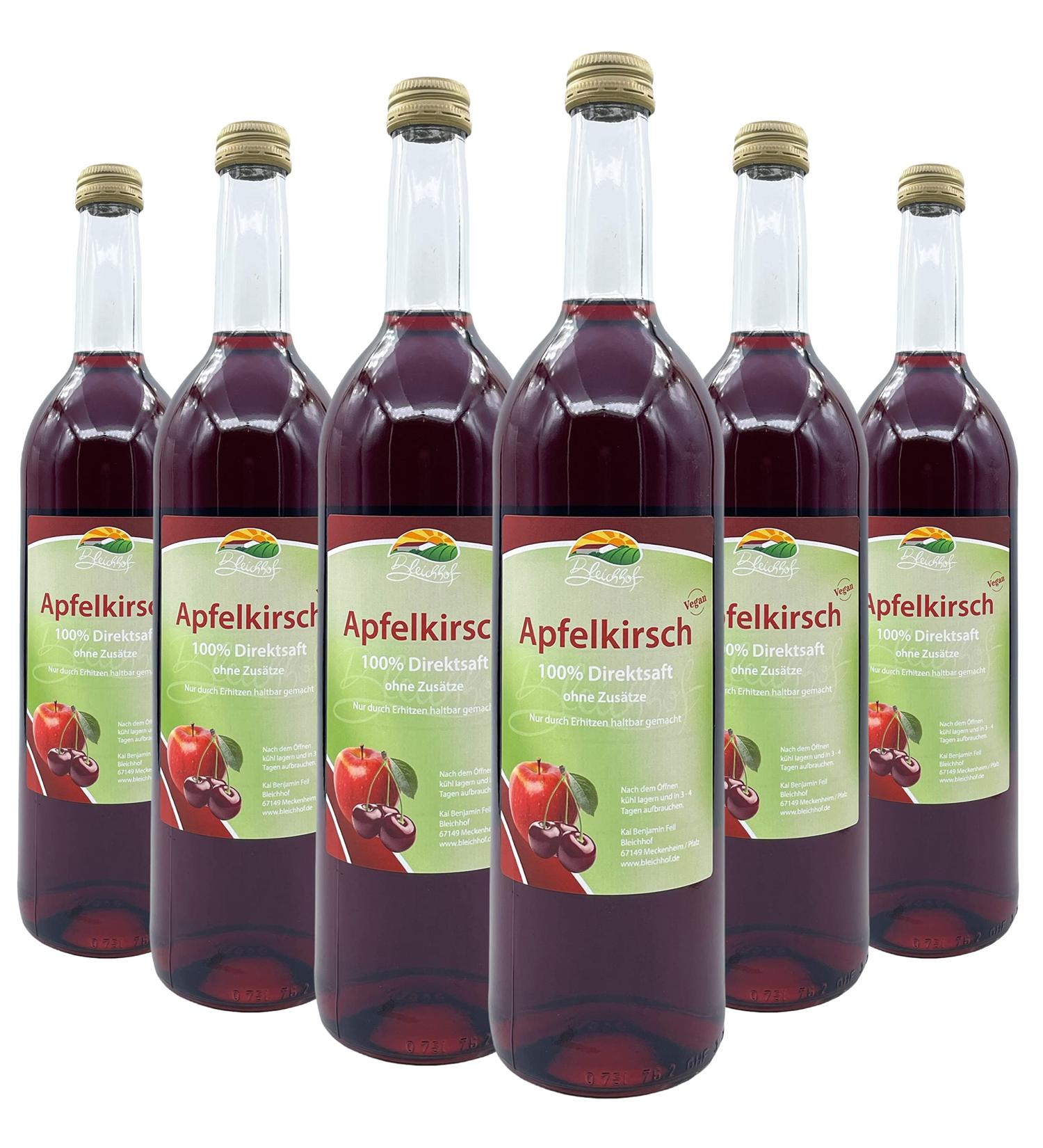 Buy Bleichhof Apple Cherry Direct Juice - 100% Natural Vegan Juice (6-Pack 6x0.72L) - No Added Sugar - International Shipping Available - Buy Online on GoSupps.com