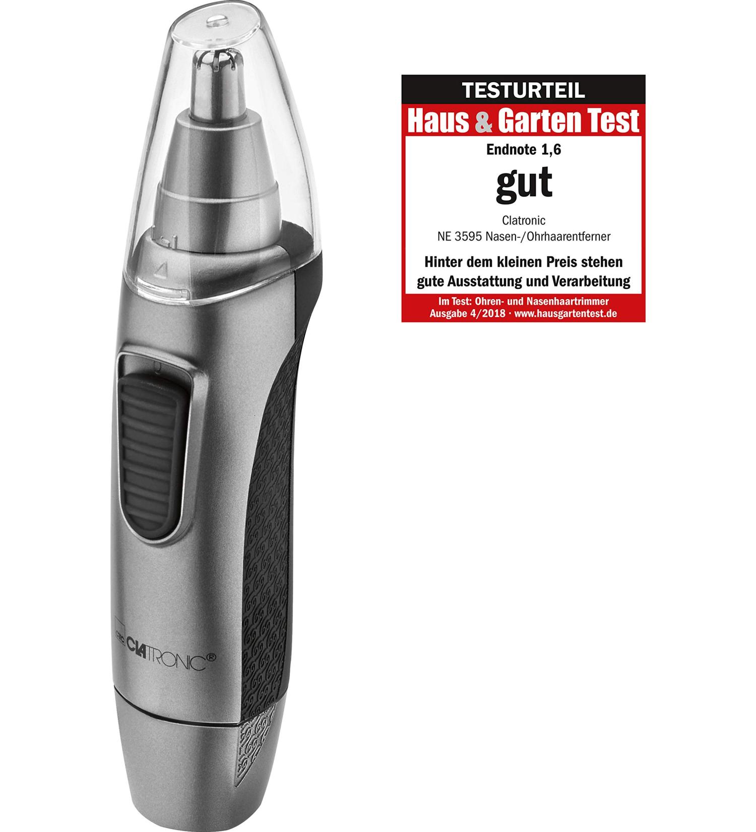 Clatronic NE 3595 Nose/Ear Hair Remover with Light - Stainless Steel Shaving Head Easy to Clean Precision Body Care Tool - Buy Online on GoSupps.com