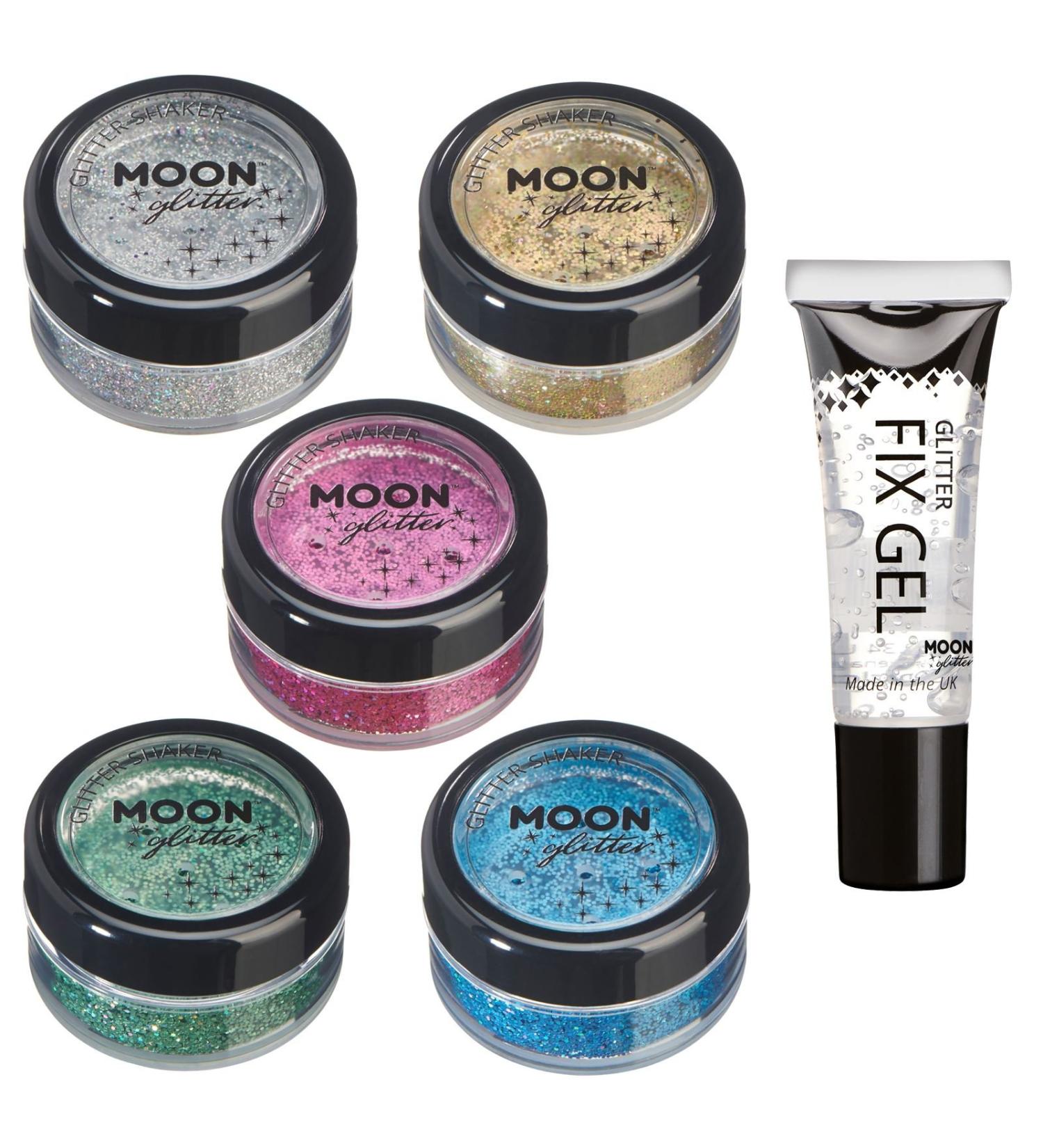 Buy Moon Glitter Holographic Glitter Shaker - 100% Cosmetic Glitter for Face Body Nails Hair & Lips - 5g Set of 5 Colors - Free International Shipping - Buy Online on GoSupps.com