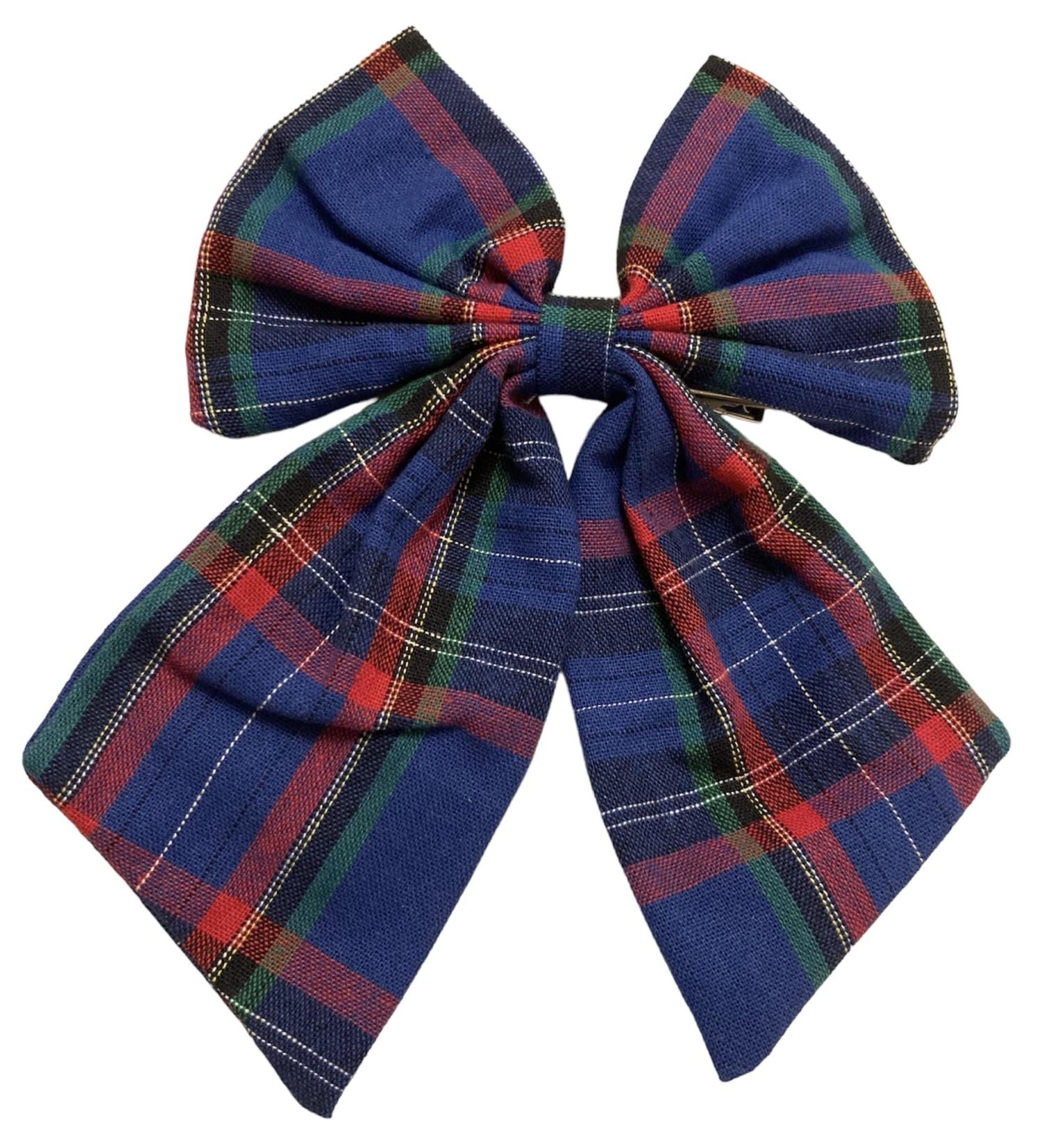 YUPs Blue Tartan Bow Knot Hair Clips - Handmade Plaid Fashion Accessories for Girls and Women - Buy Online on GoSupps.com