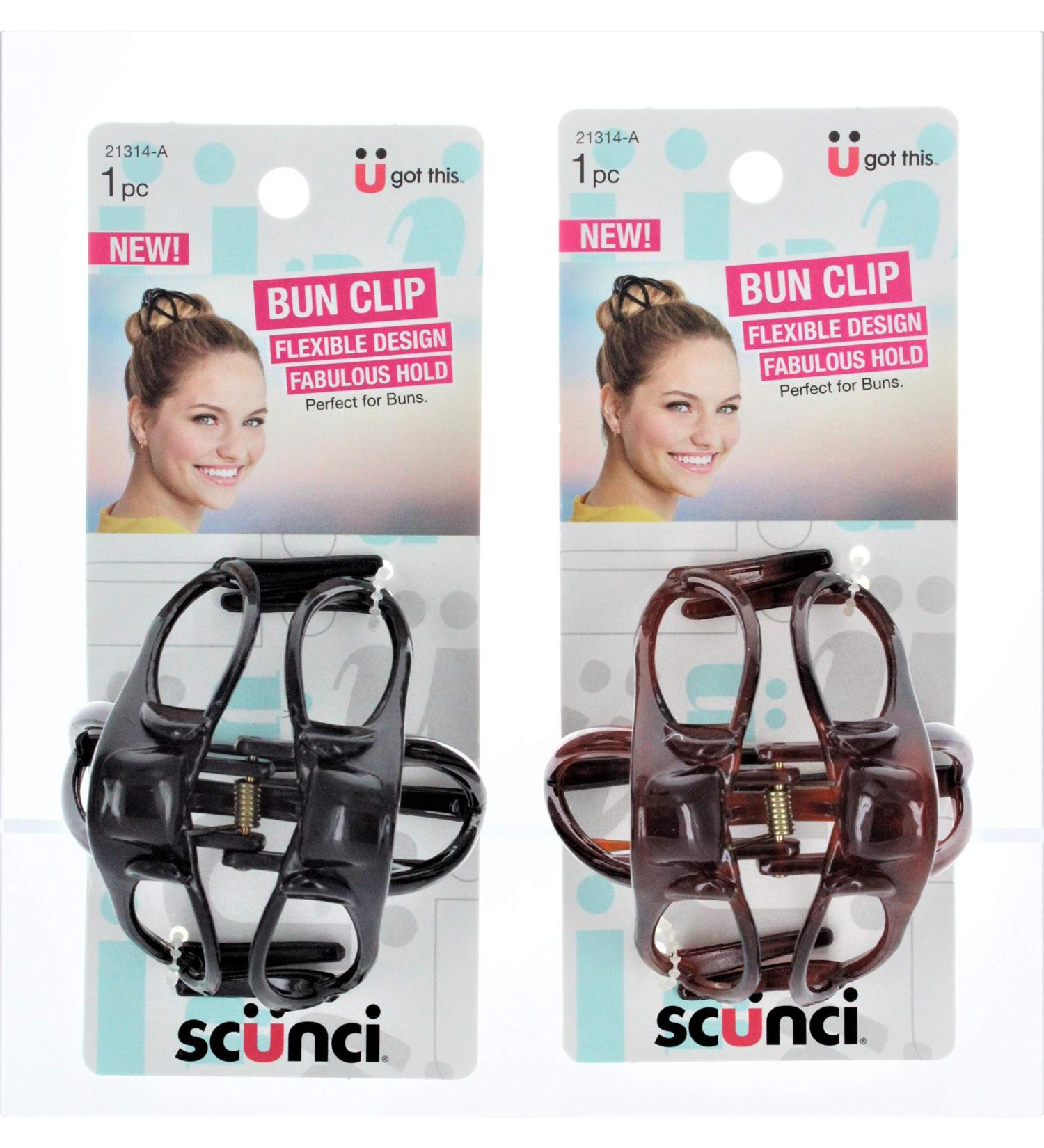 Scunci Flexible Bun Clip for Thick Hair - Black/Brown (1 Count) - Buy Online on GoSupps.com