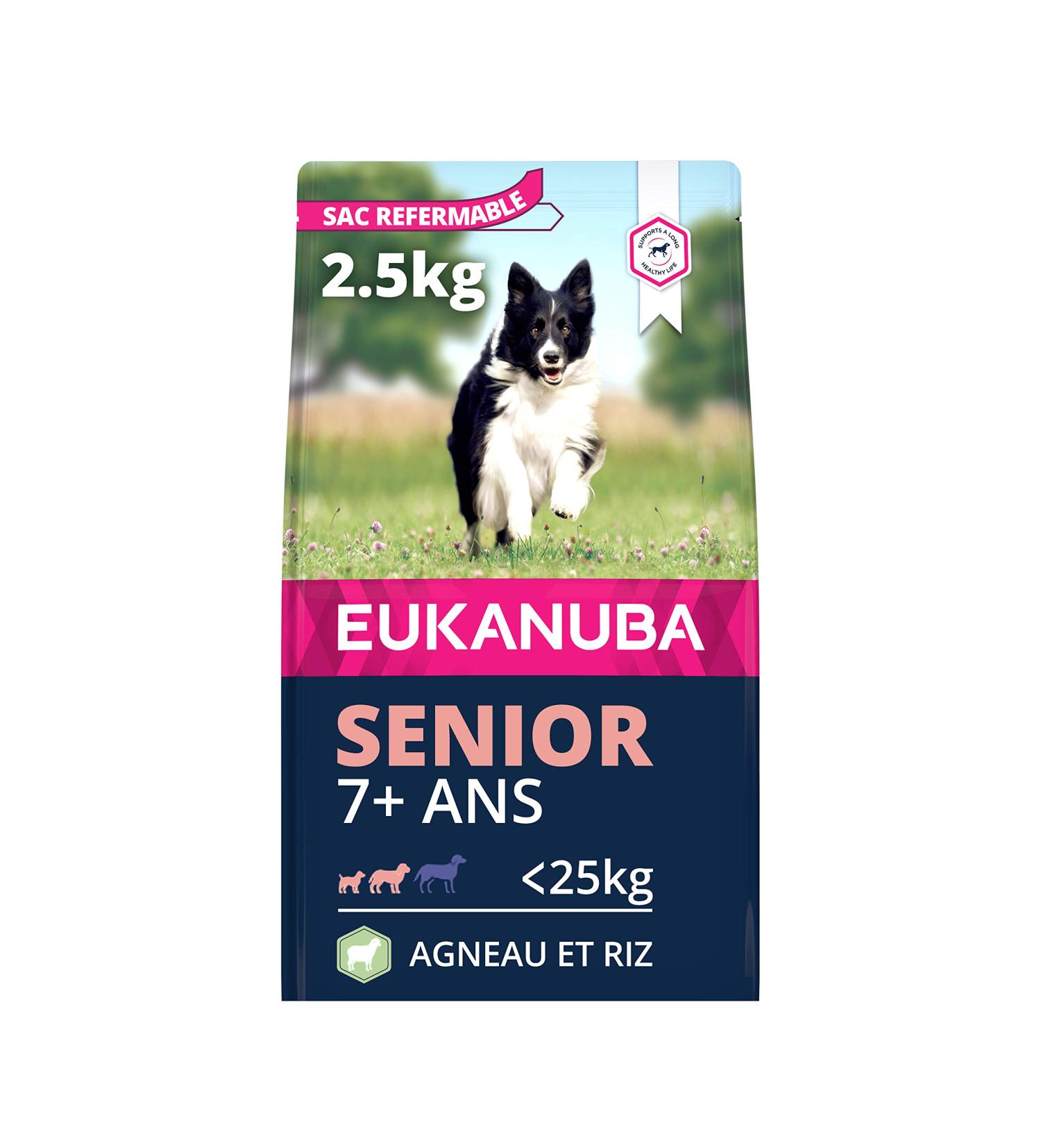Eukanuba Senior Adult Dog Dry Food For Small and Medium Breeds Lamb & Rice 2.5kg - Buy Online on GoSupps.com