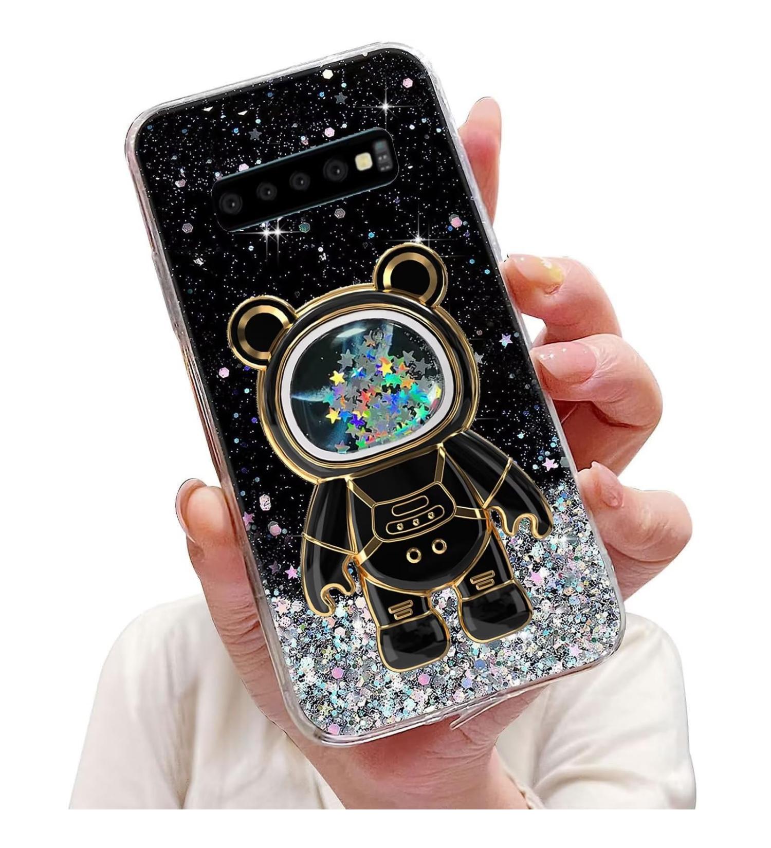 Premium Tivenfezk Nadoli Samsung Galaxy S10 Case - Glitter Astronaut Design with Hidden Stand | Soft Silicone Bling Shell - Buy Online on GoSupps.com