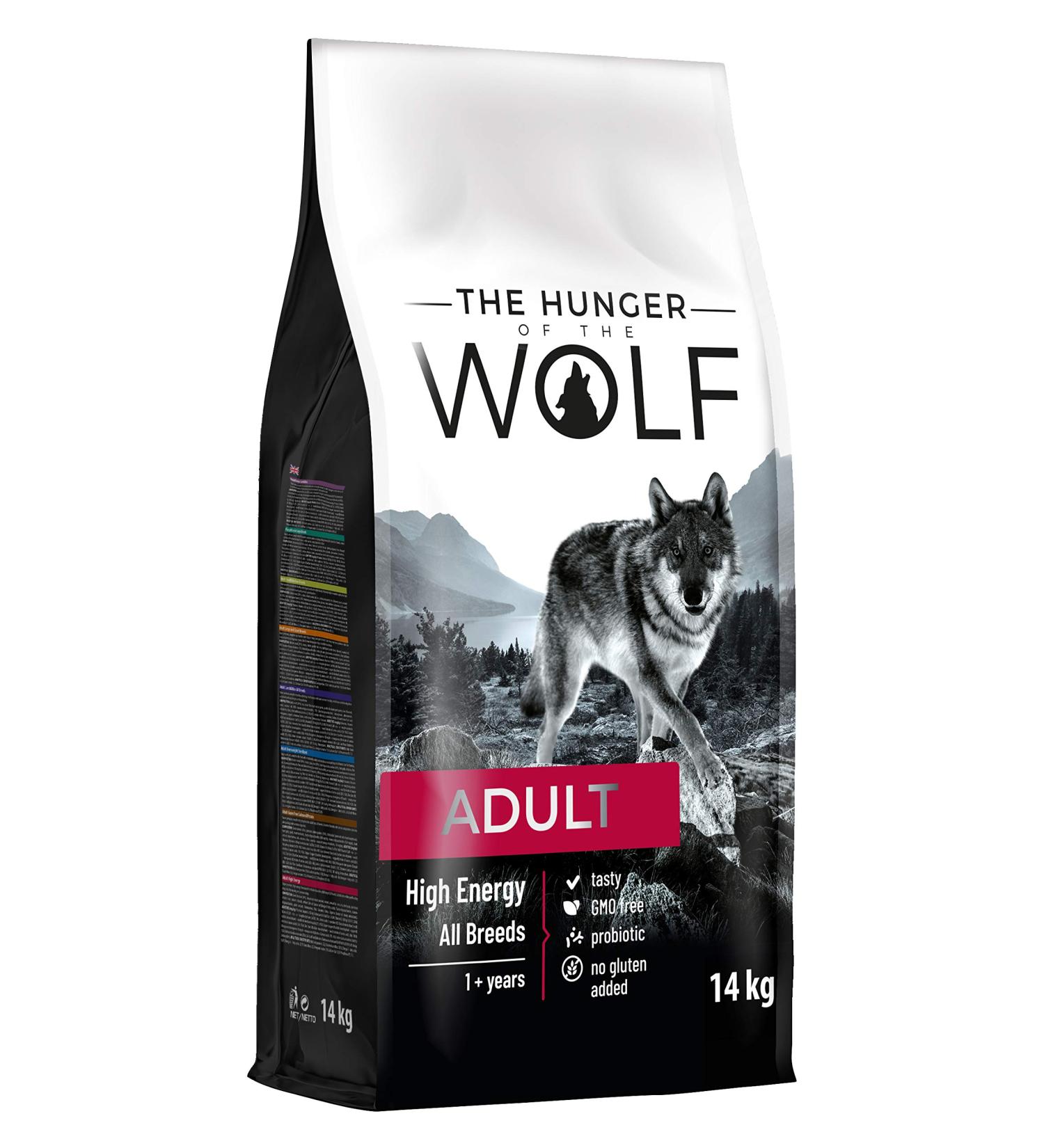 Hunger of the Wolf Adult Dog Food - High Calorie Dry Food for Active Dogs - 14 kg Chicken Pack - All Breeds - Buy Online on GoSupps.com