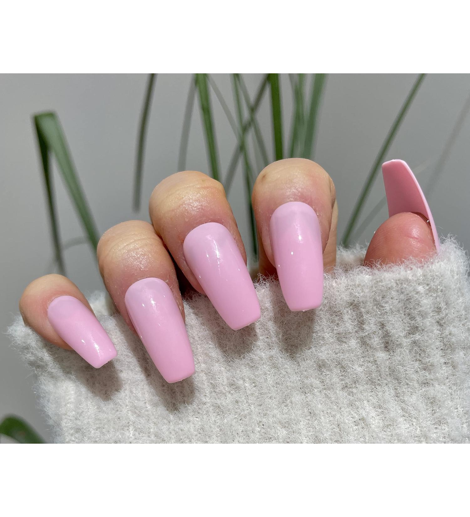 TEN NAILS 24pcs Ballerina False Nails Fake Coffin Long Tips 12 Sizes with Glue (Extra Long Glossy Pink 30pcs) - Buy Online on GoSupps.com