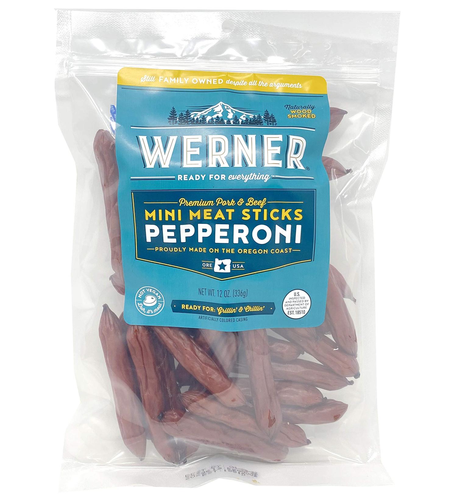 Werner Gourmet Meat Snacks Pepperoni Mini Sticks - 12 oz: Premium Snack for Meat Lovers - Buy Online on GoSupps.com