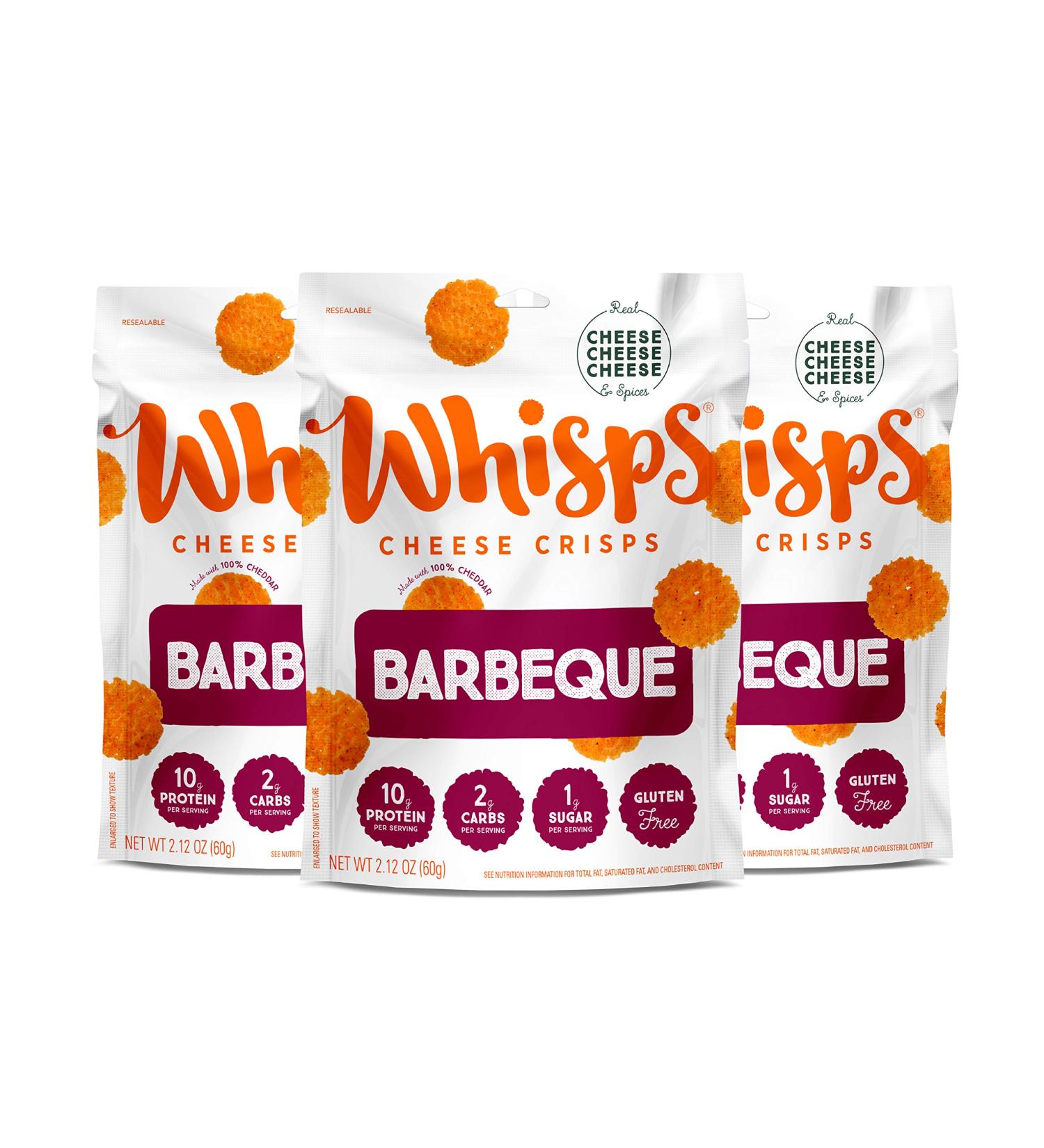 Whisps Barbeque Cheese Crisps 2.12 oz - Flavorful Low-Carb Snack - Buy Online on GoSupps.com