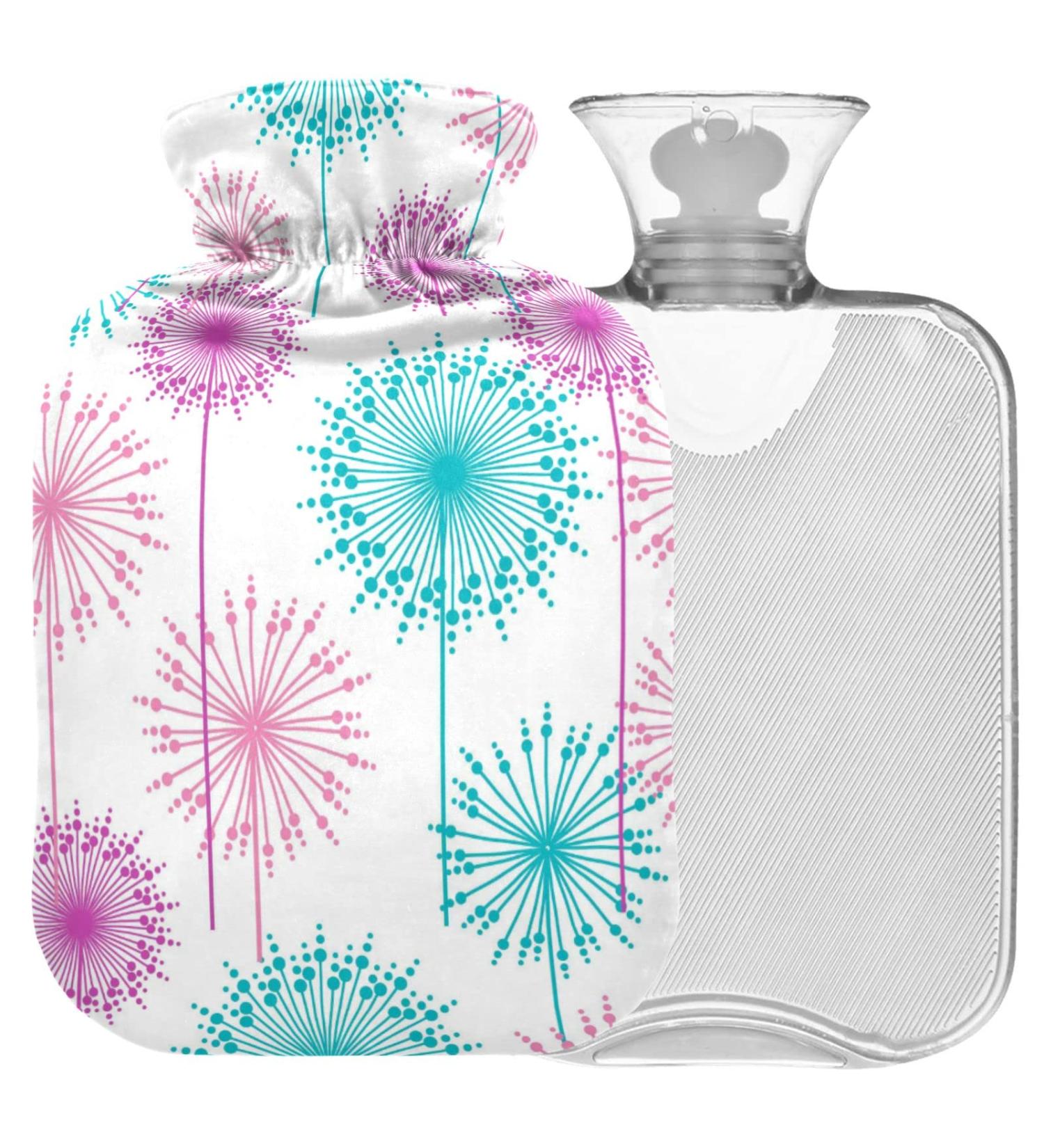 NAANLE Dehlia Flower 2L Hot Water Bottle - Large Transparent Hot Water Bottle for Menstrual Cramps Pain Relief and Heat Therapy - Buy Online on GoSupps.com