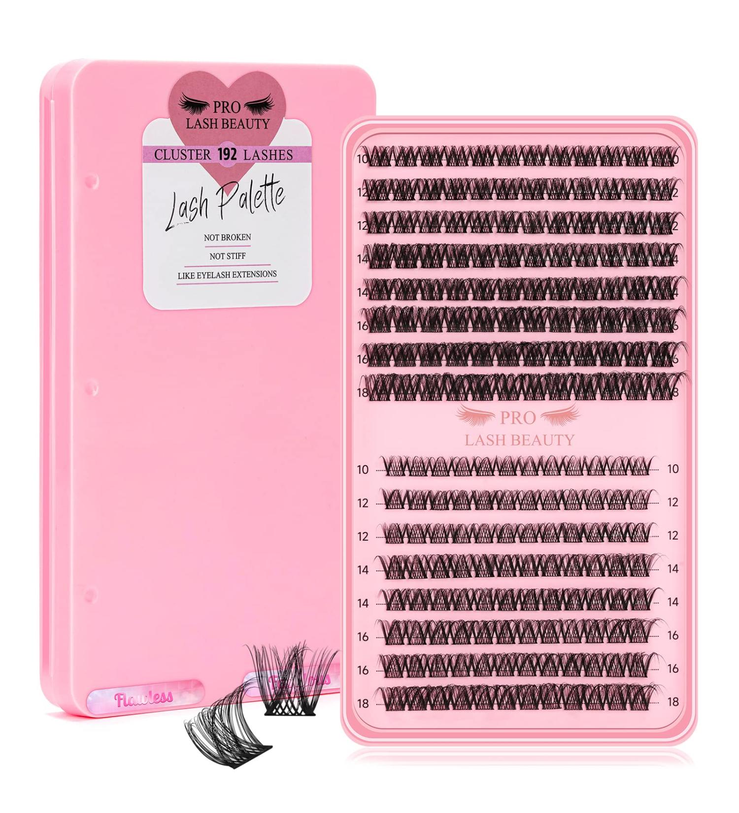 192 Pcs Lash Clusters 2 Styles Mixed Cluster Lashes DIY Eyelash Extensions Eyelash Cluster Extension DIY Individual Lashes Super Thin Band Soft and Easy to Wear (Flawless+Fabulous D-Mix) 8-16mix(192PCS)D Curl Flawless+Fabulous - Buy Online on GoSupps.com