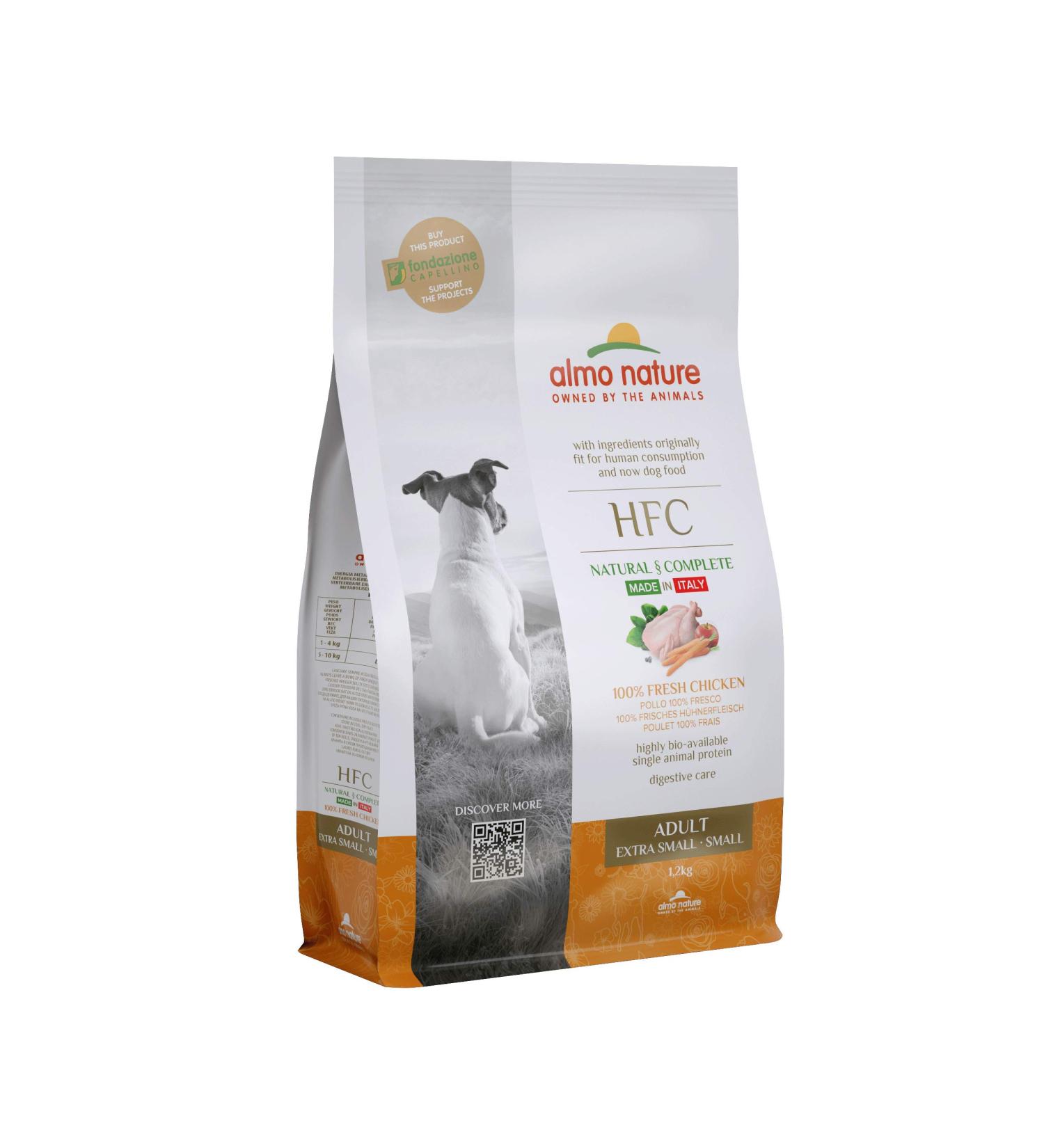 Almo Nature HFC Adult XS/S - Dog Food with Chicken Originally Fit for Human Consumption and now used as Dog Food. - Buy Online on GoSupps.com