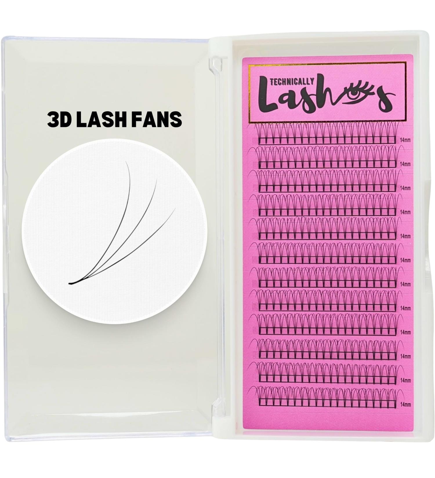 TECHNICALLYLASHES 3D Premade Lash Fans (0.10mm volume) D Curl Professional Lashes (13mm) - Buy Online on GoSupps.com