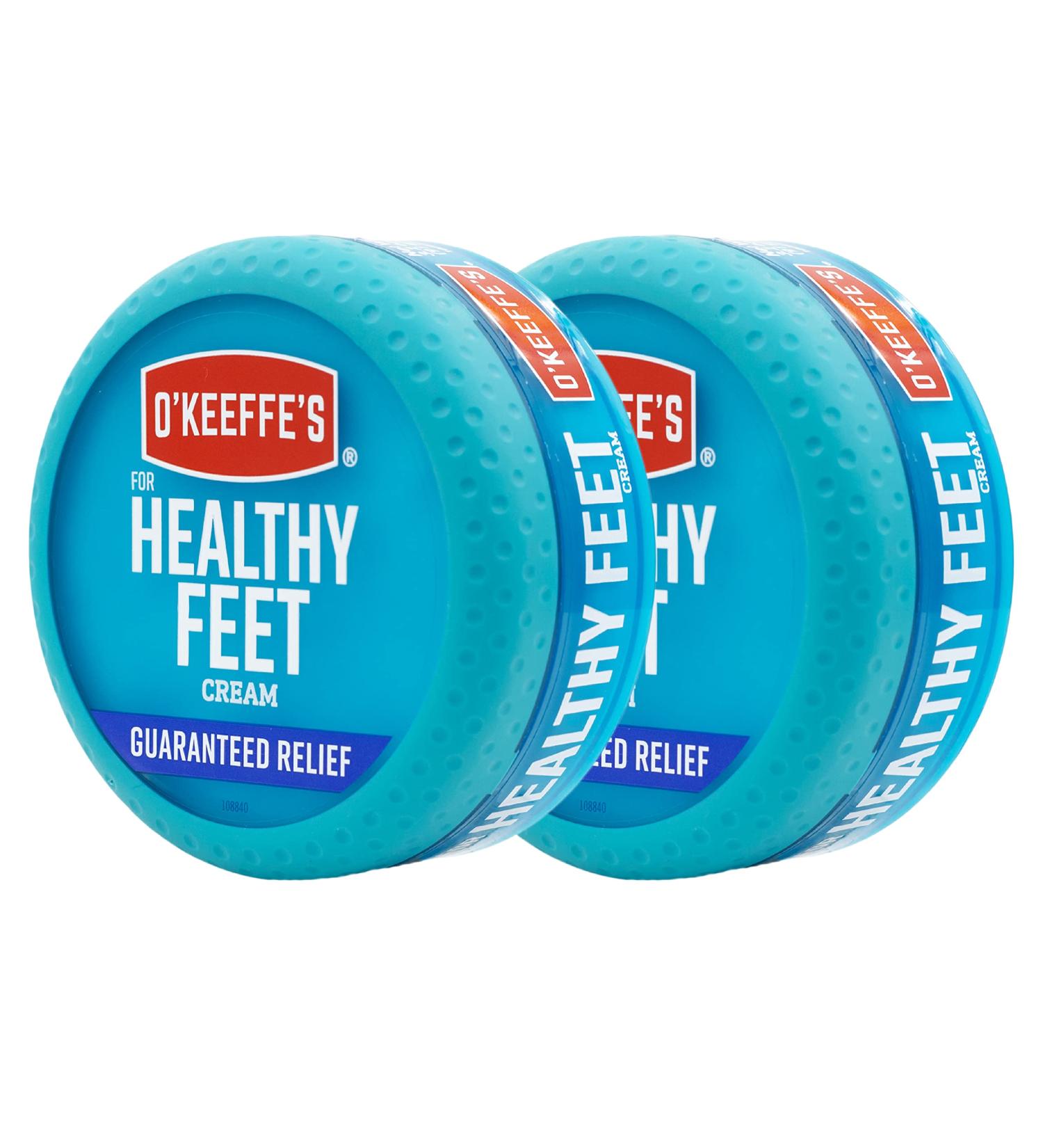 O'Keeffe's Healthy Feet Foot Cream - Guaranteed Relief for Extremely Dry Cracked Feet - Boosts Moisture - 3.2oz Jar (Pack of 2) - Buy Online on GoSupps.com