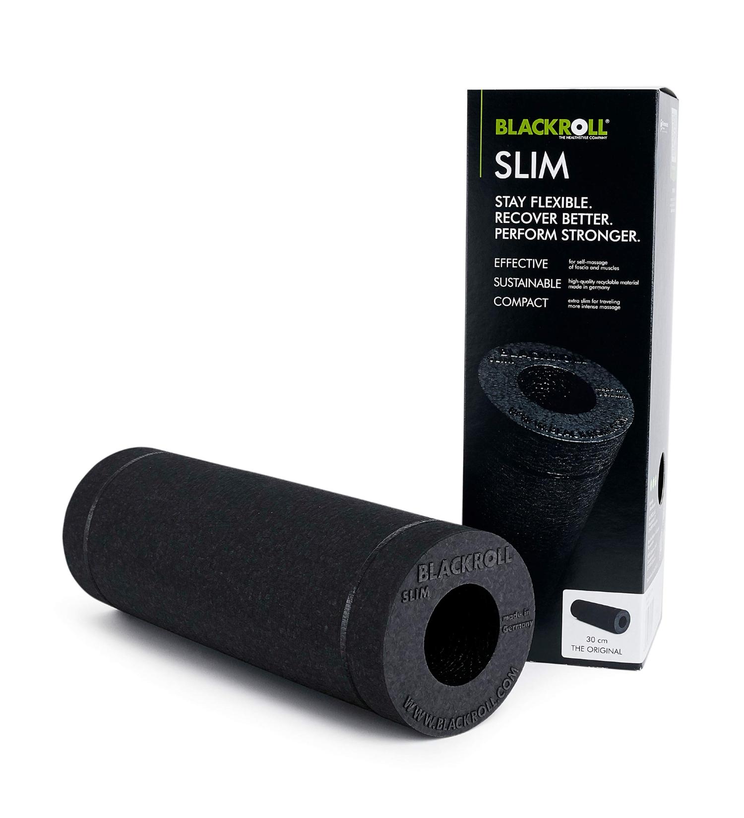 BLACKROLL SLIM Fascia Roller - 30x10 cm Fitness Roller for Self-Massage Travel-Friendly Medium Hardness Made in Germany - Ideal for Back & Legs - Buy Online on GoSupps.com