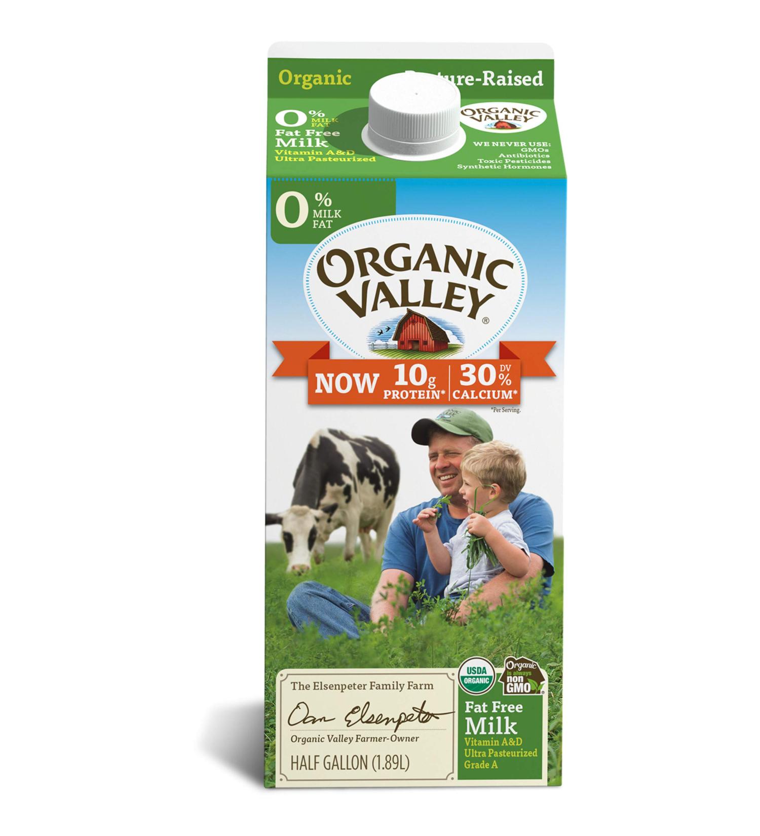 Organic Valley Fat Free Milk - Ultra Pasteurized, Organic & Dairy-Friendly - Buy Online on GoSupps.com