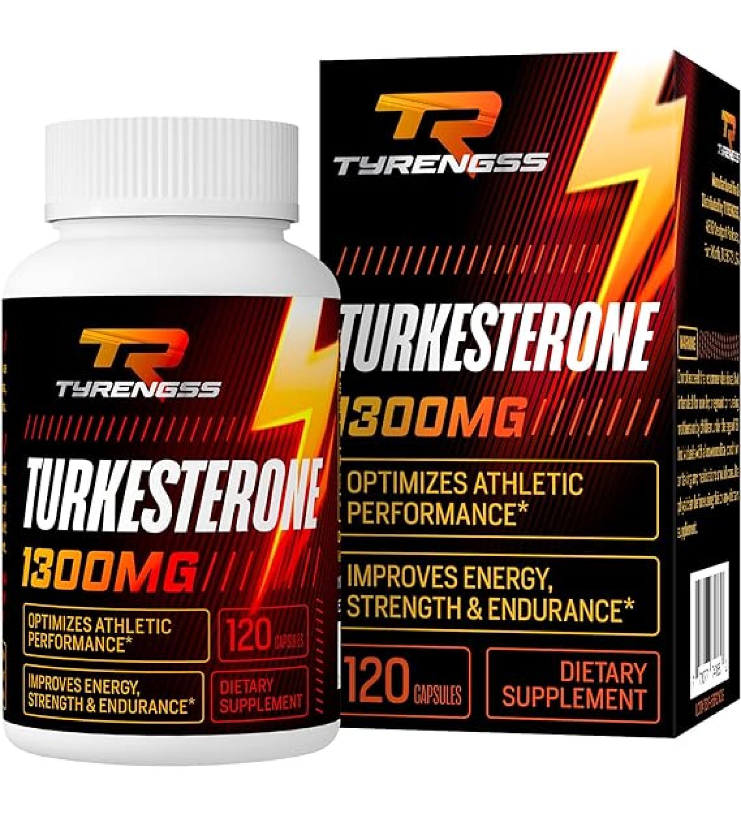 Turkesterone Supplement 1300mg High Strength - 20% Turkesterone - Athletic Performance & Muscle Mass - 120 Capsules - Buy Online on GoSupps.com