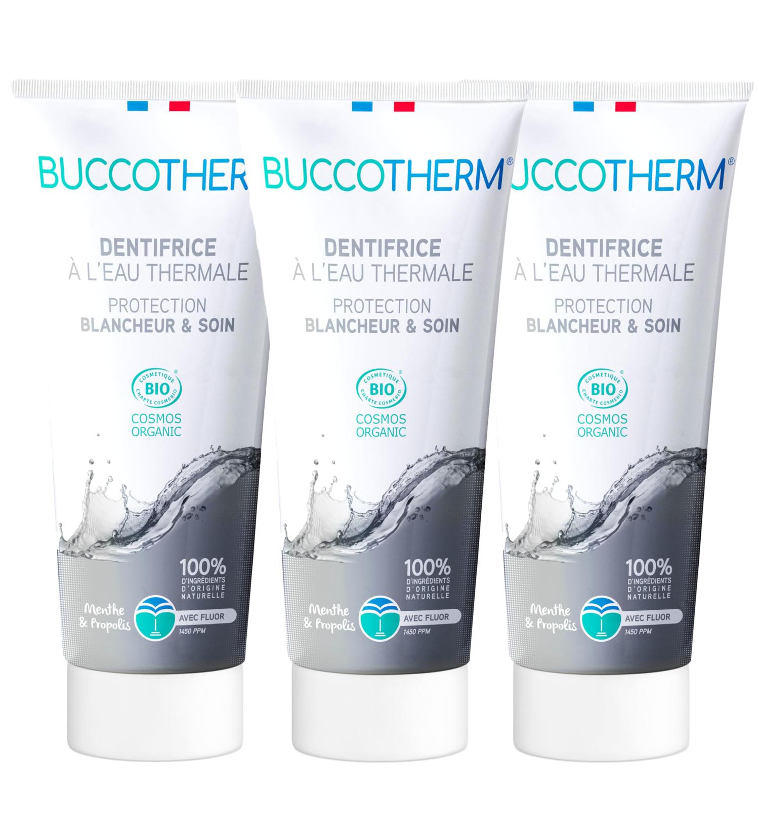  Buccotherm BUCCOTHERM | Toothpaste Whiteness & Care | Certified Organic | Soothes Gums | Protects | Strengthens Enamel | Prevention of Caries | 100% Natural Ingredients | Pack of 3 x 75 ml - Buy Online on GoSupps.com