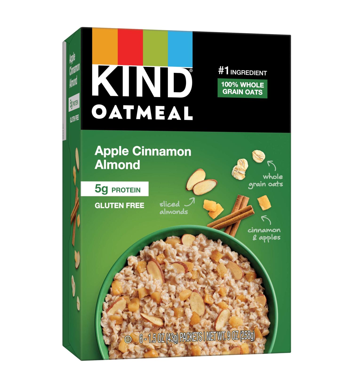 KIND Oatmeal Apple Cinnamon Almond 30 Count - Gluten Free & Low Sugar Individual Packets - Buy Online on GoSupps.com