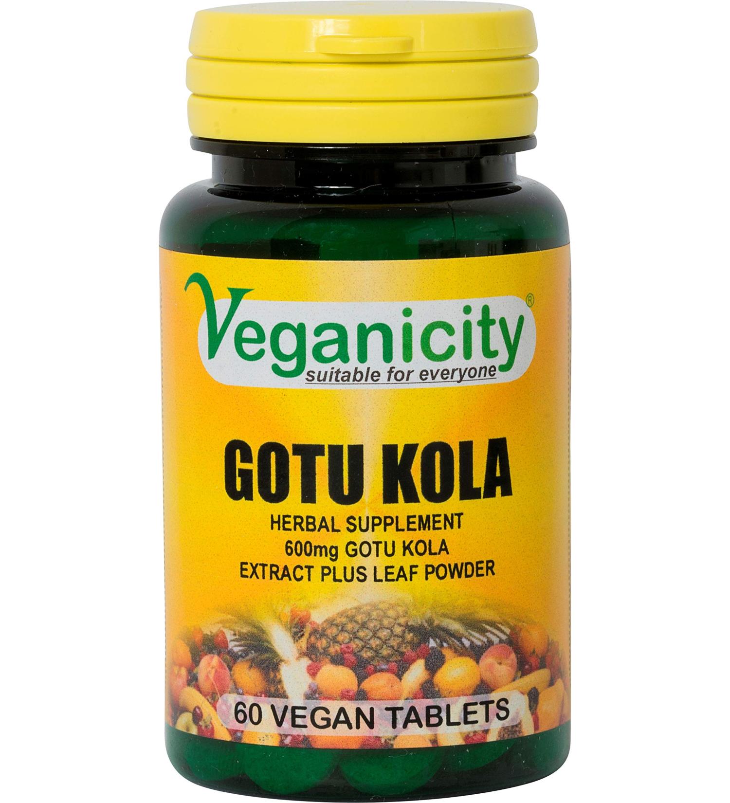 Veganicity Gotu Kola 600mg : Women's Health Herbal Supplement - 60 Tablets in a Planet-Friendly 99% Recycled Pot - Buy Online on GoSupps.com