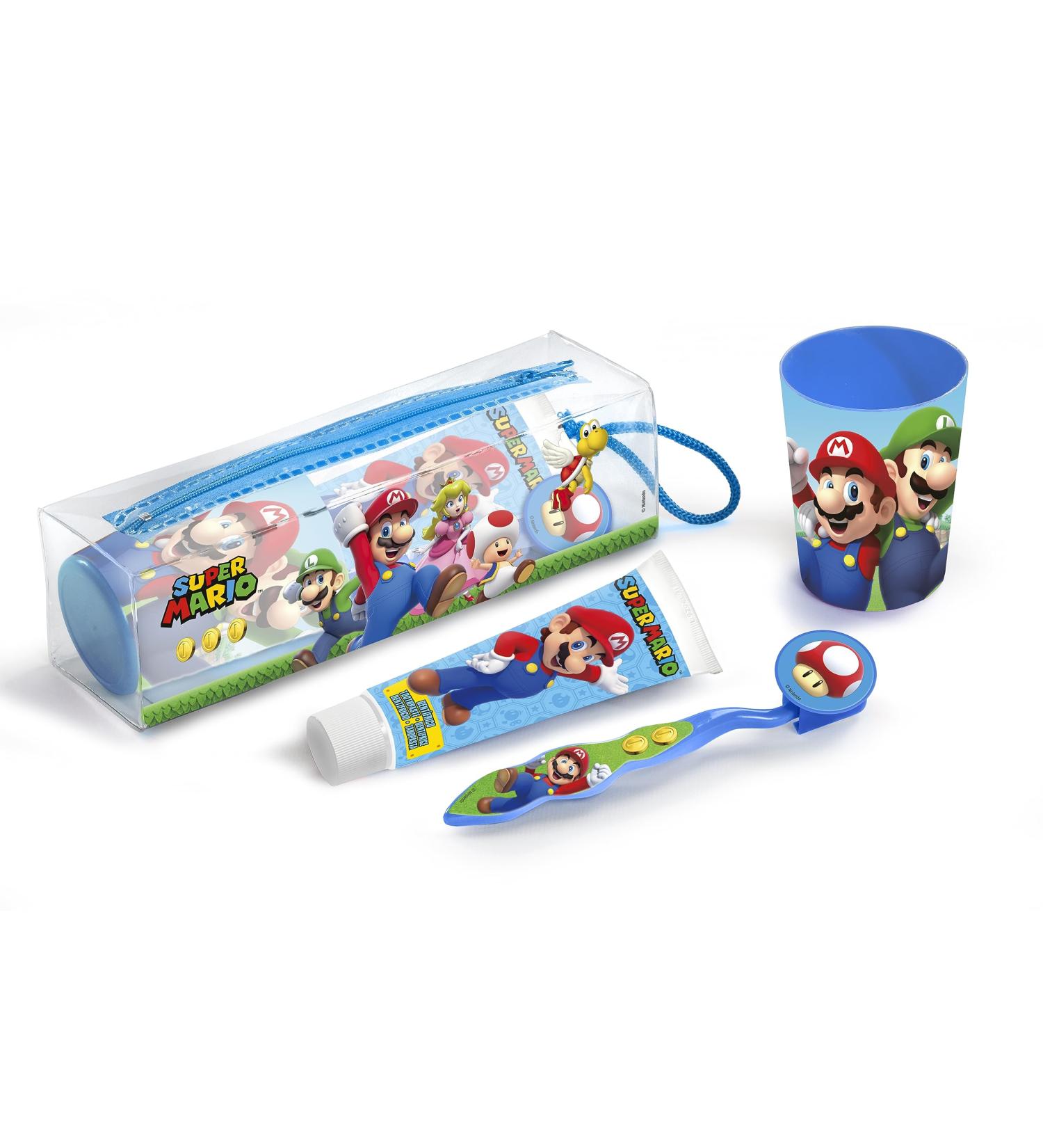 Super Mario Neceser Infantil - Toothpaste Bepillo Dental & Vaso Decorado for Kids | Fast International Shipping - Buy Online on GoSupps.com