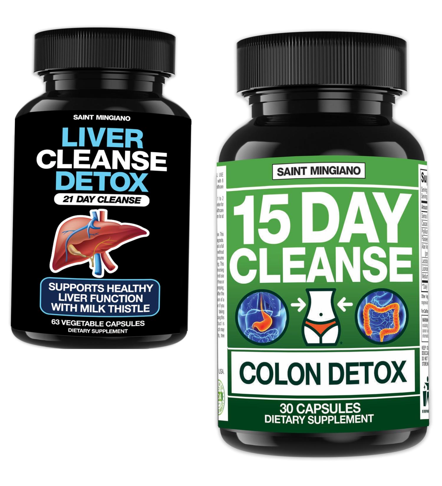 Saint Mingiano 15 Day Cleanse Colon Detox - with - Liver Cleanse Detox & Repair - 21 Day Cleanse - Buy Online on GoSupps.com