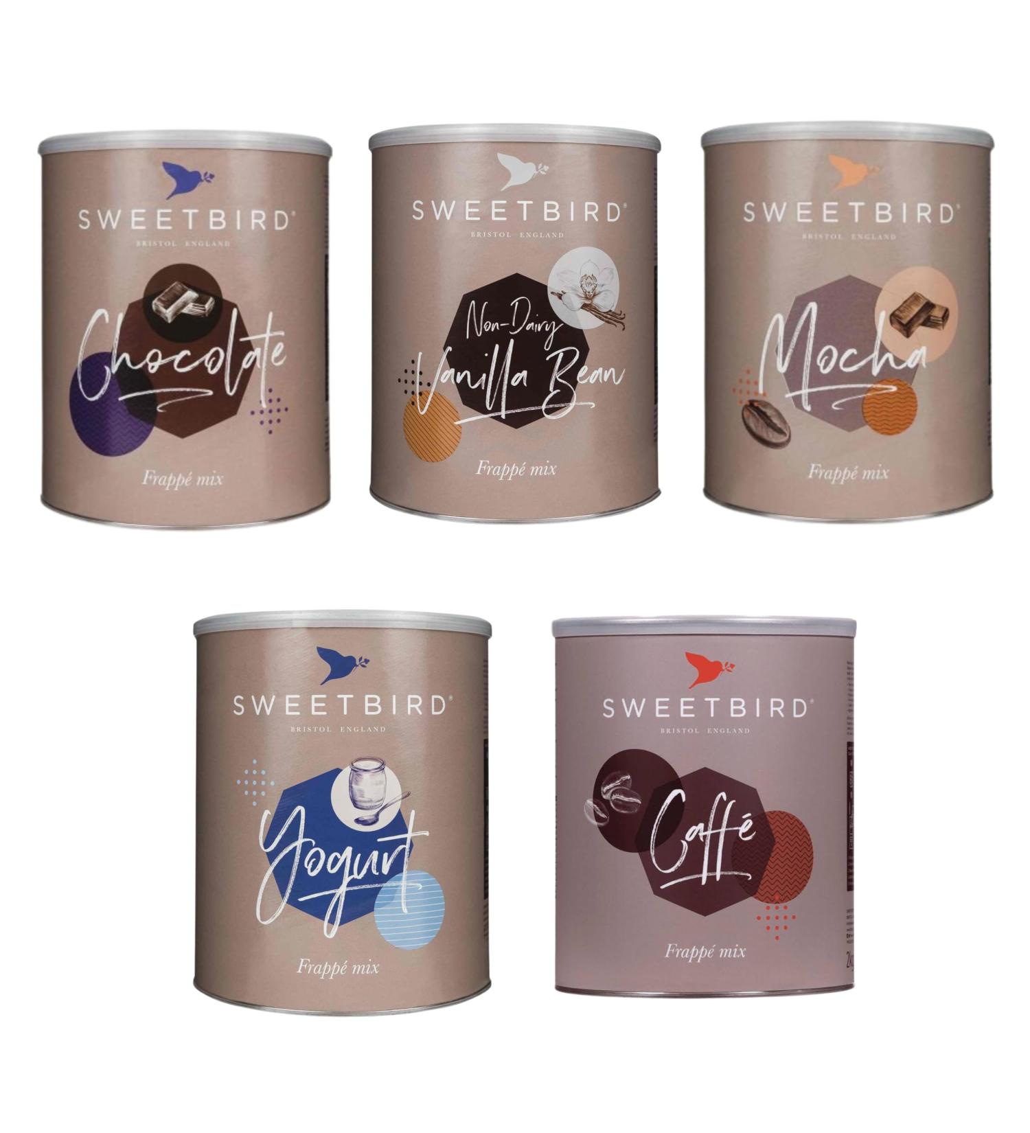 Sweetbird Coffee Frappe Mix | Non Dairy Vanilla Bean Frappe Tin | Quick and Easy Chilly Coffee-Drinks for Vanilla Bean Lovers | 2kg Non-Dairy Vanilla Bean Frappe 2 kg (Pack of 1)