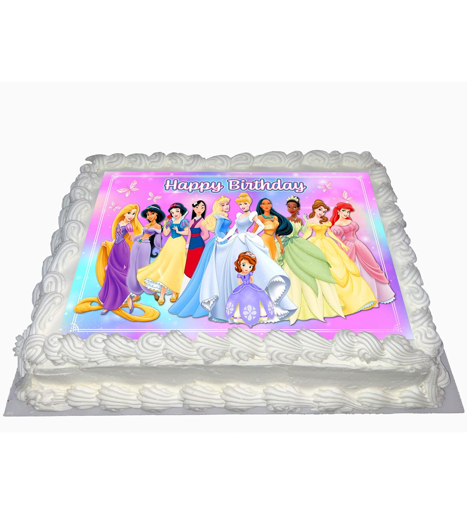 PRINCESS PINK HAPPY BIRTHDAY PARTY EDIBLE ICING LARGE COSTCO CAKE TOPPER